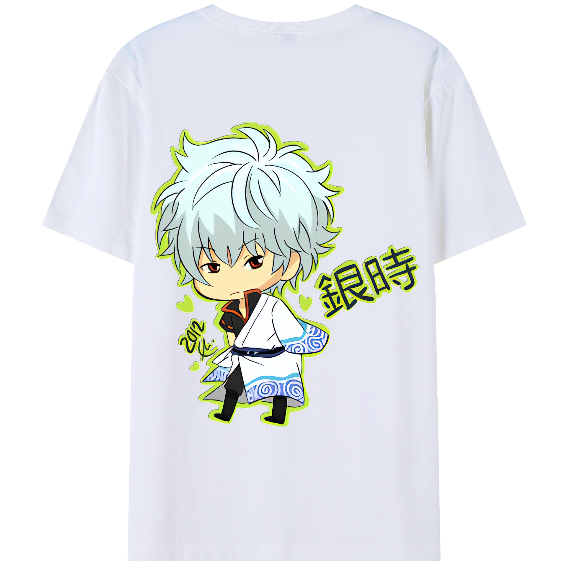 （画像用） ぎんたま 坂田銀時（さかたぎんとき） 神楽 志村新八（しむら しんぱち） GINTAMA Sakata Gintoki Kagura Shimura Shinpachi 綿100％ メンズ半袖Tシャツ（バックプリント） 通気性