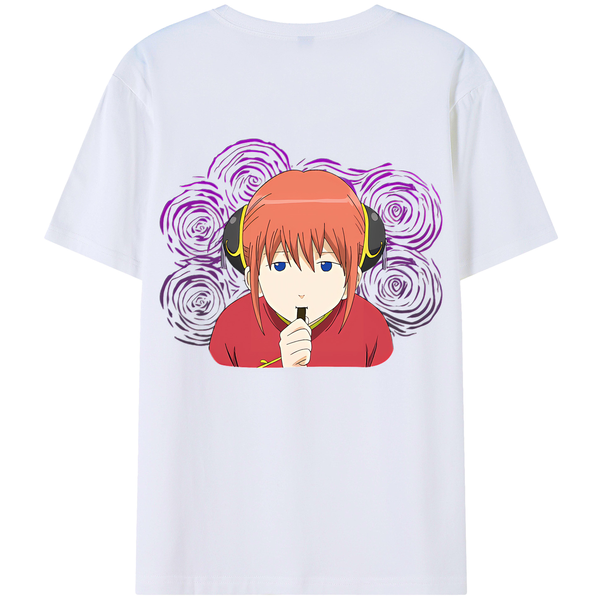 （画像用） ぎんたま 坂田銀時（さかたぎんとき） 神楽 志村新八（しむら しんぱち） GINTAMA Sakata Gintoki Kagura Shimura Shinpachi 綿100％ メンズ半袖Tシャツ（バックプリント） 通気性