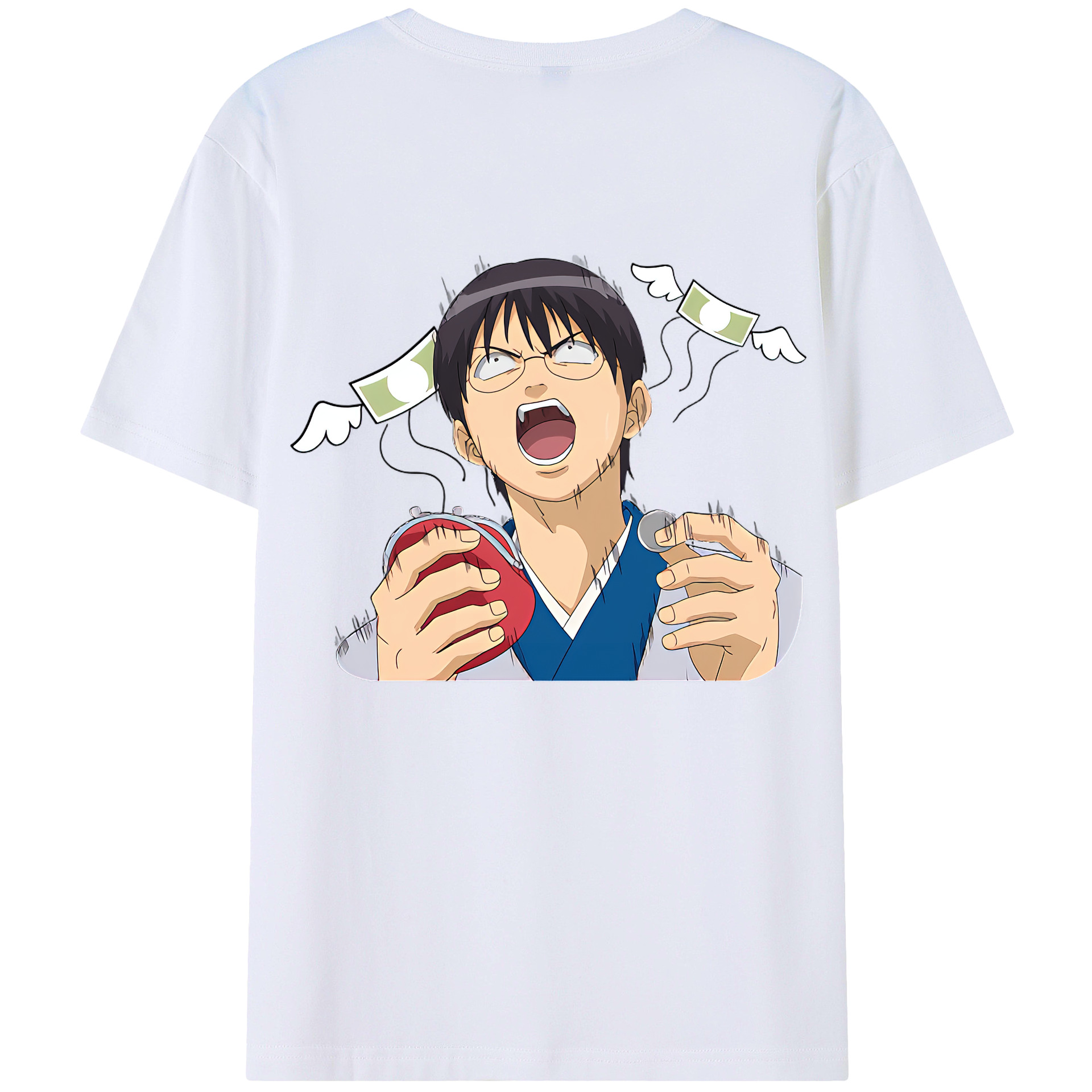 （画像用） ぎんたま 坂田銀時（さかたぎんとき） 神楽 志村新八（しむら しんぱち） GINTAMA Sakata Gintoki Kagura Shimura Shinpachi 綿100％ メンズ半袖Tシャツ（バックプリント） 通気性