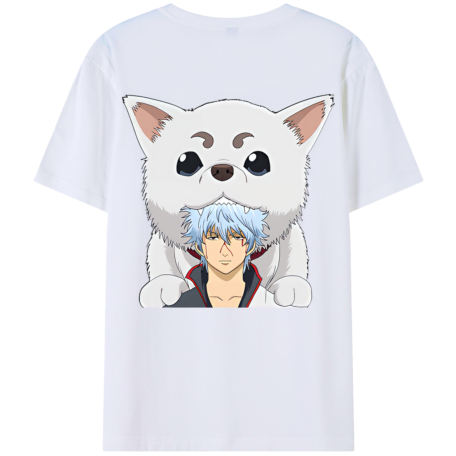 （画像用） ぎんたま 坂田銀時（さかたぎんとき） 神楽 志村新八（しむら しんぱち） GINTAMA Sakata Gintoki Kagura Shimura Shinpachi 綿100％ メンズ半袖Tシャツ（バックプリント） 通気性