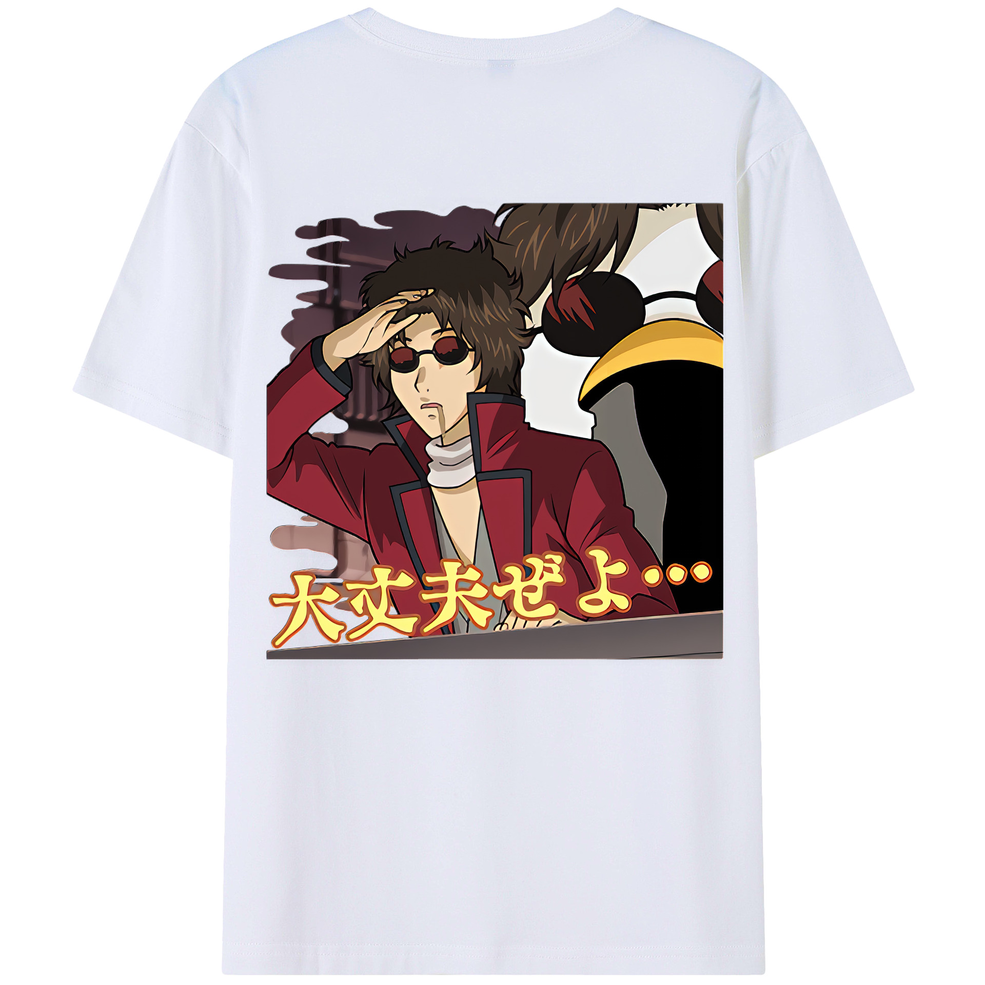 （画像用） ぎんたま 坂田銀時（さかたぎんとき） 神楽 志村新八（しむら しんぱち） GINTAMA Sakata Gintoki Kagura Shimura Shinpachi 綿100％ メンズ半袖Tシャツ（バックプリント） 通気性