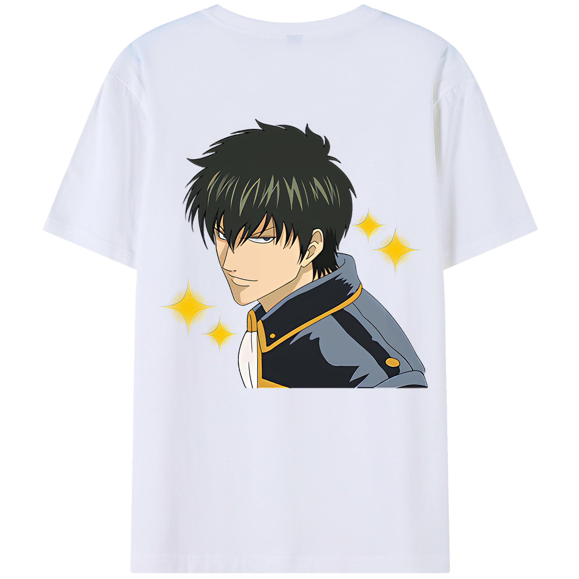 （画像用） ぎんたま 坂田銀時（さかたぎんとき） 神楽 志村新八（しむら しんぱち） GINTAMA Sakata Gintoki Kagura Shimura Shinpachi 綿100％ メンズ半袖Tシャツ（バックプリント） 通気性