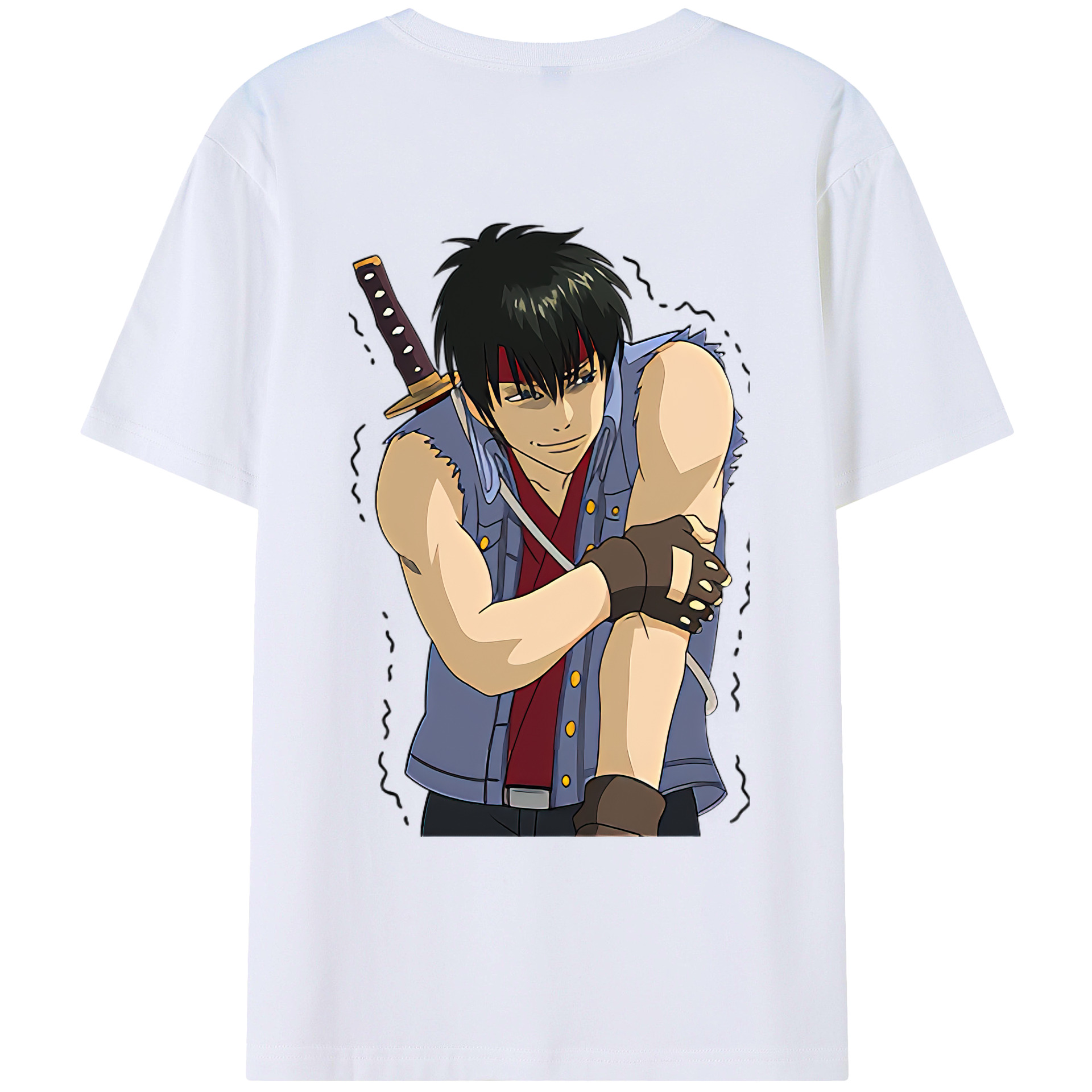 （画像用） ぎんたま 坂田銀時（さかたぎんとき） 神楽 志村新八（しむら しんぱち） GINTAMA Sakata Gintoki Kagura Shimura Shinpachi 綿100％ メンズ半袖Tシャツ（バックプリント） 通気性
