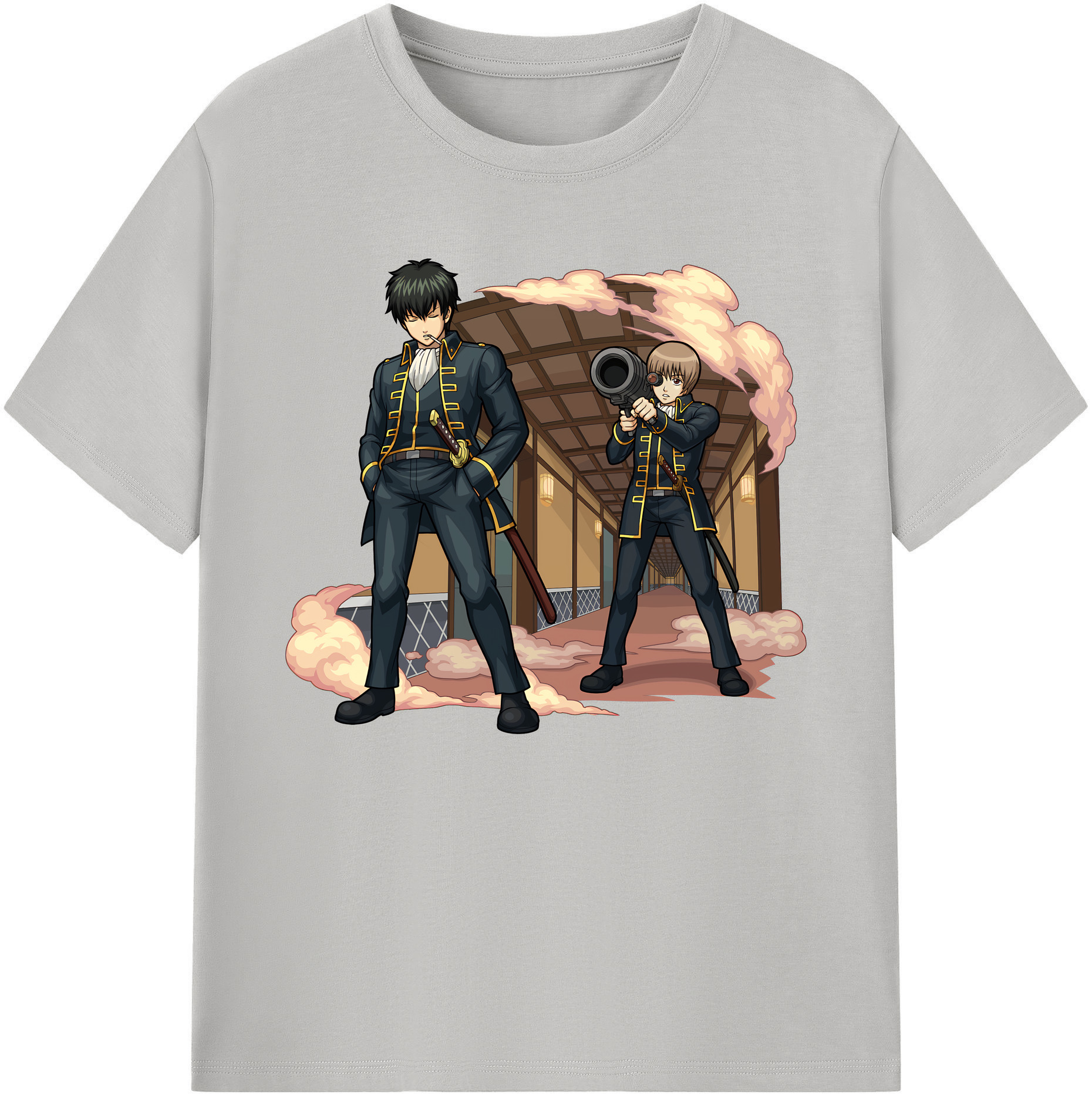 （画像用） ぎんたま 坂田銀時（さかたぎんとき） 神楽 志村新八（しむら しんぱち） GINTAMA Sakata Gintoki Kagura Shimura Shinpachi 綿100％ メンズ半袖Tシャツ｜肌触りやわらか＆通気性