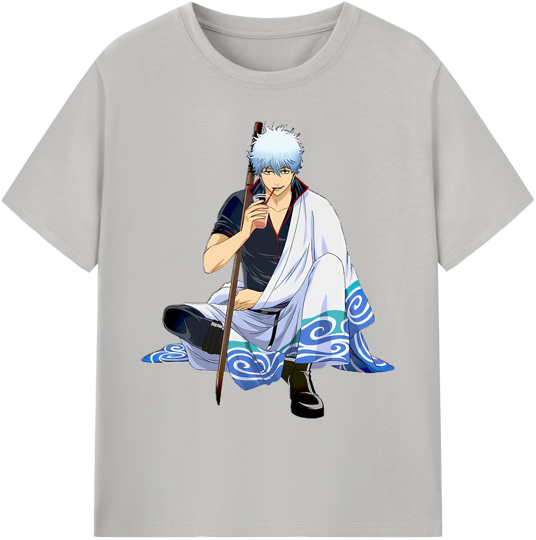 （画像用） ぎんたま 坂田銀時（さかたぎんとき） 神楽 志村新八（しむら しんぱち） GINTAMA Sakata Gintoki Kagura Shimura Shinpachi 綿100％ メンズ半袖Tシャツ｜肌触りやわらか＆通気性