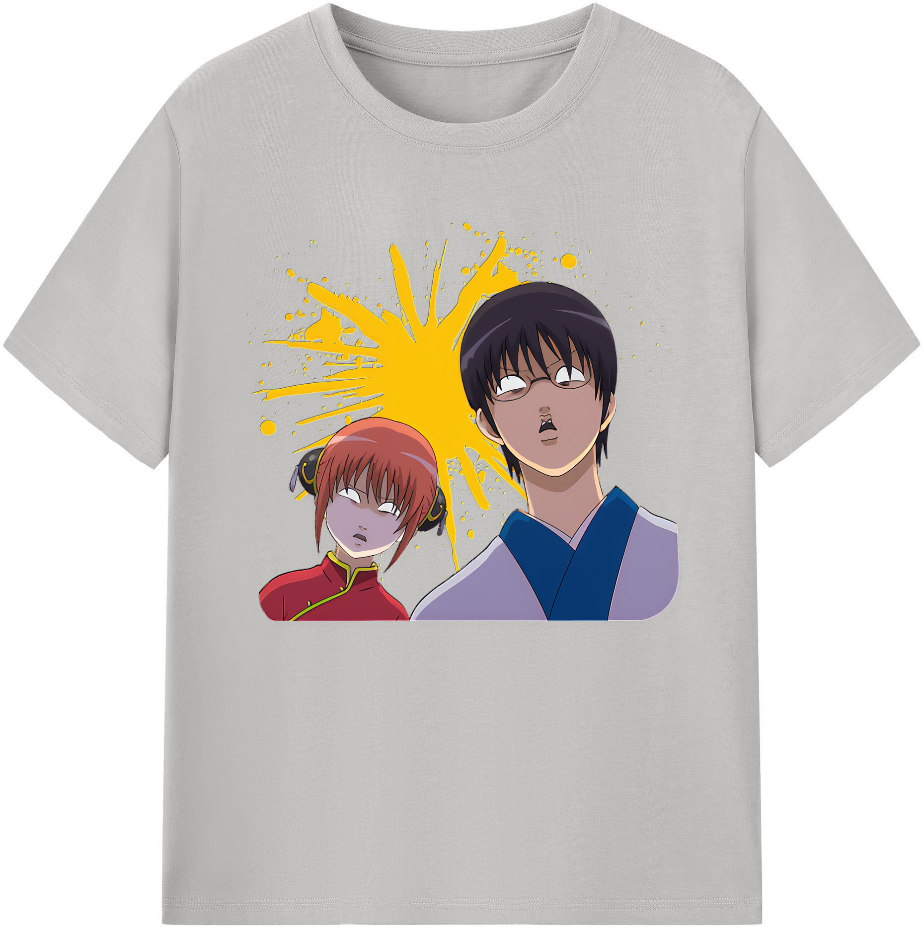 （画像用） ぎんたま 坂田銀時（さかたぎんとき） 神楽 志村新八（しむら しんぱち） GINTAMA Sakata Gintoki Kagura Shimura Shinpachi 綿100％ メンズ半袖Tシャツ｜肌触りやわらか＆通気性