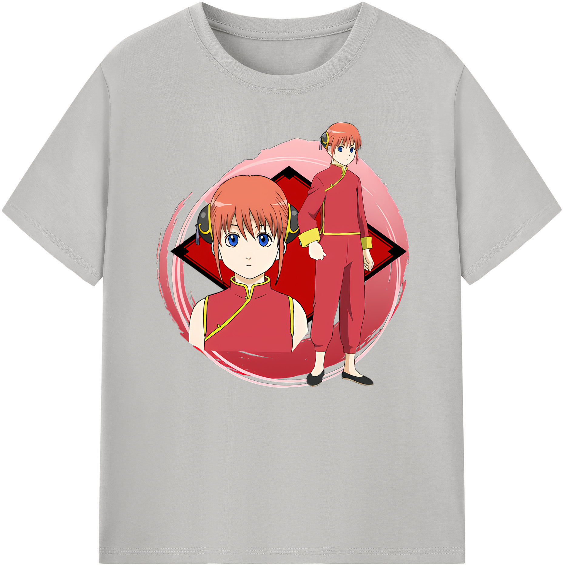 （画像用） ぎんたま 坂田銀時（さかたぎんとき） 神楽 志村新八（しむら しんぱち） GINTAMA Sakata Gintoki Kagura Shimura Shinpachi 綿100％ メンズ半袖Tシャツ｜肌触りやわらか＆通気性