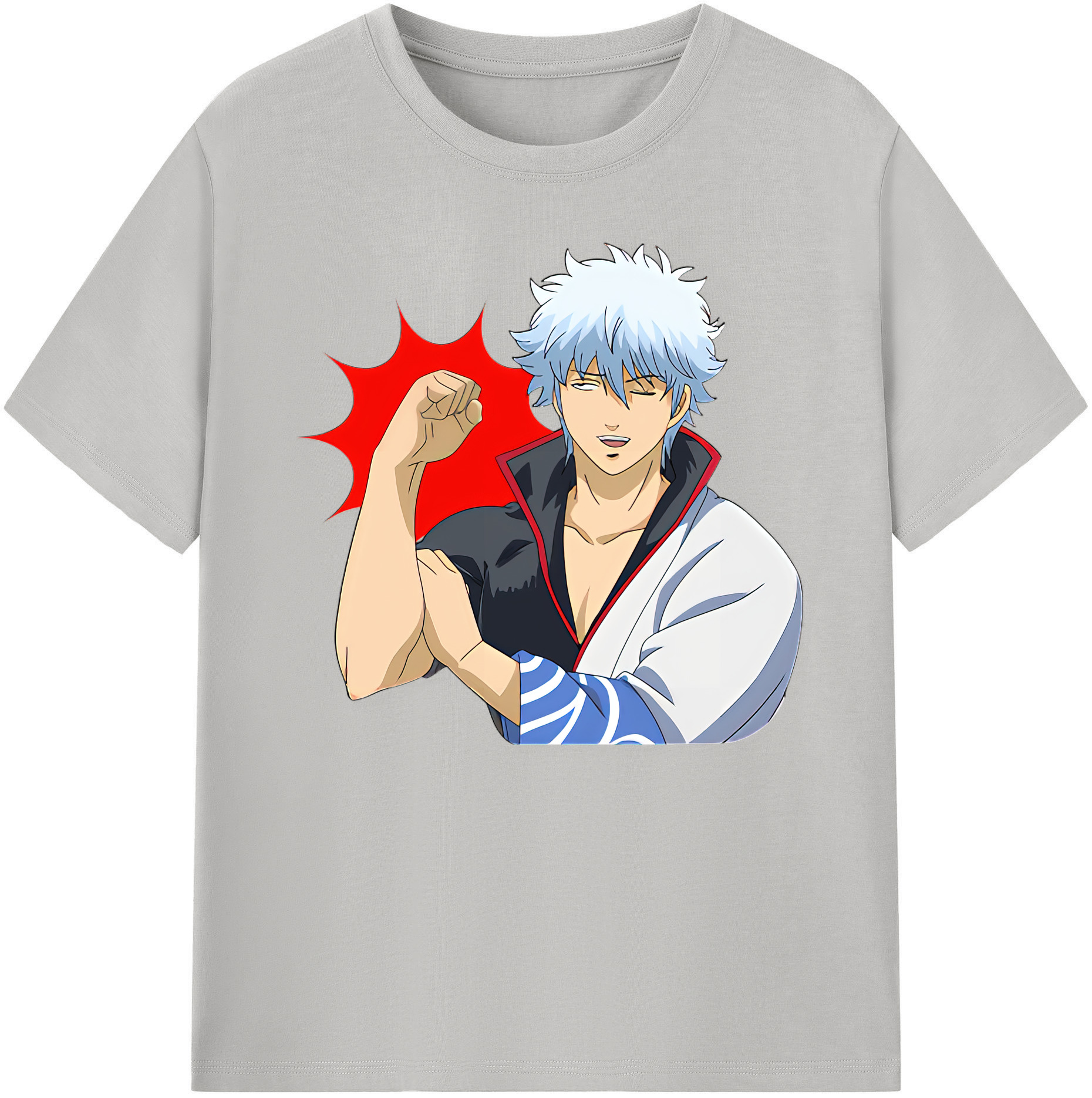 （画像用） ぎんたま 坂田銀時（さかたぎんとき） 神楽 志村新八（しむら しんぱち） GINTAMA Sakata Gintoki Kagura Shimura Shinpachi 綿100％ メンズ半袖Tシャツ｜肌触りやわらか＆通気性