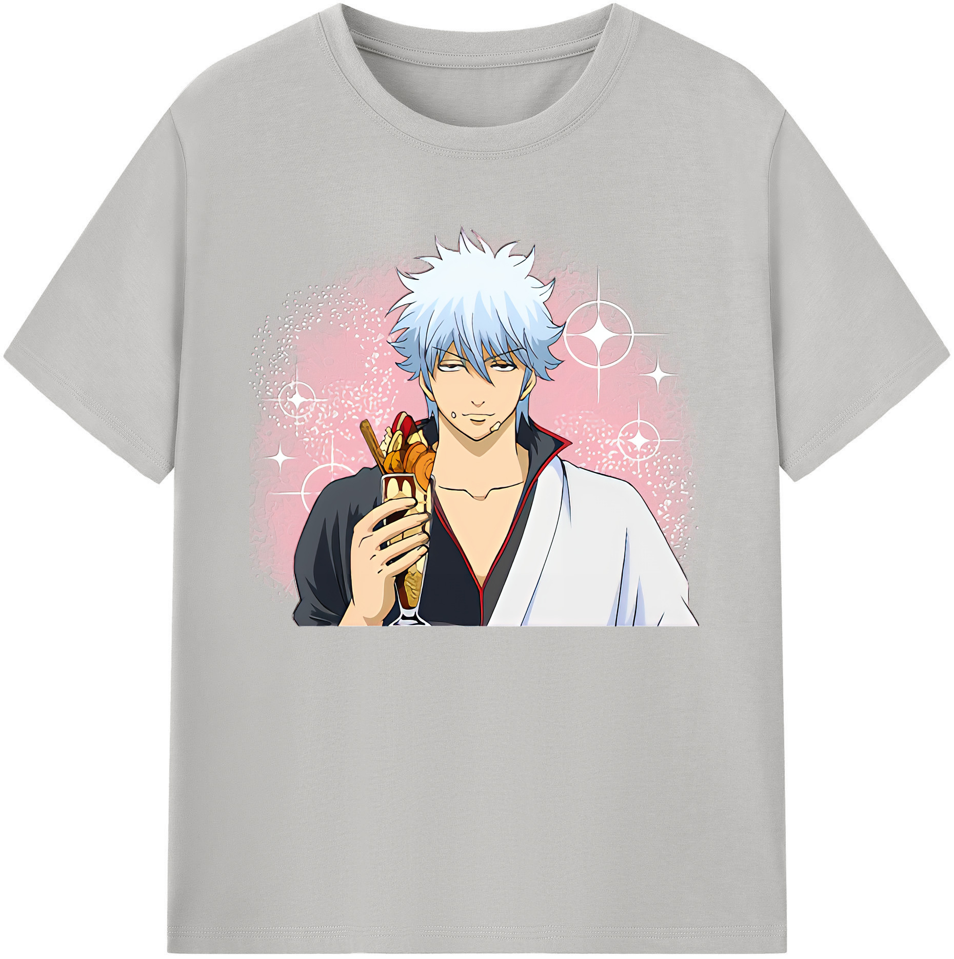 （画像用） ぎんたま 坂田銀時（さかたぎんとき） 神楽 志村新八（しむら しんぱち） GINTAMA Sakata Gintoki Kagura Shimura Shinpachi 綿100％ メンズ半袖Tシャツ｜肌触りやわらか＆通気性