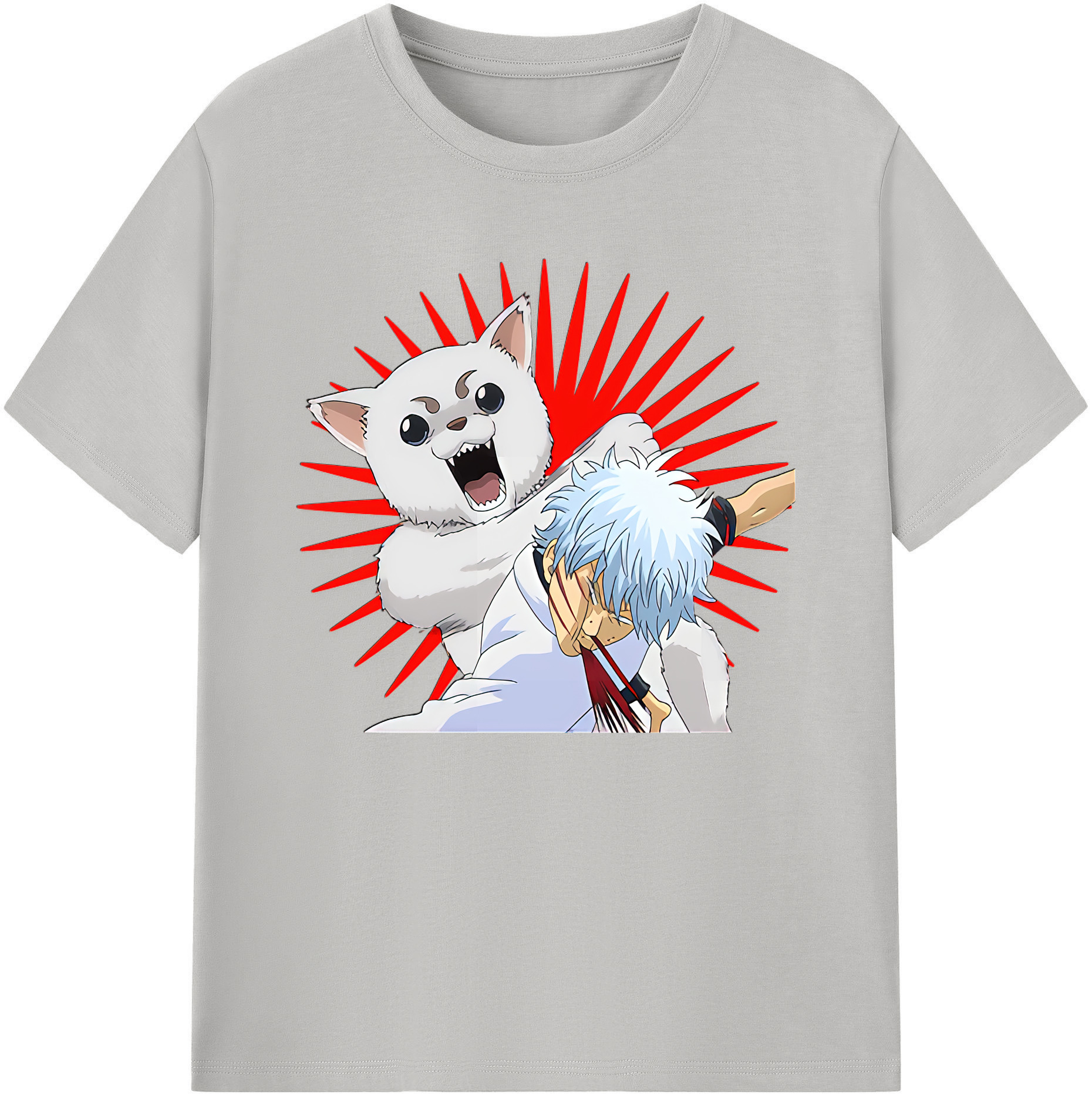 （画像用） ぎんたま 坂田銀時（さかたぎんとき） 神楽 志村新八（しむら しんぱち） GINTAMA Sakata Gintoki Kagura Shimura Shinpachi 綿100％ メンズ半袖Tシャツ｜肌触りやわらか＆通気性