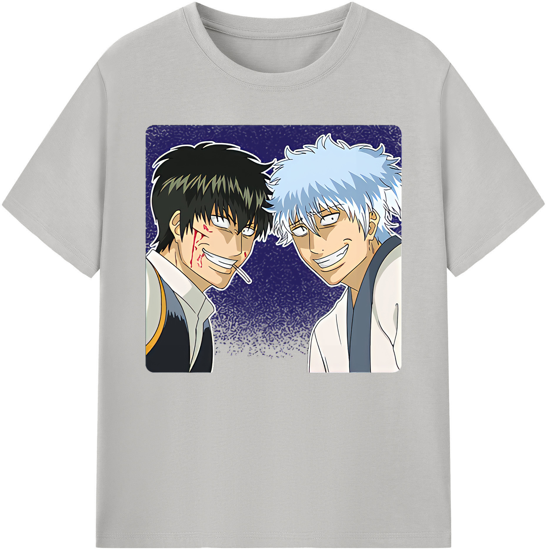 （画像用） ぎんたま 坂田銀時（さかたぎんとき） 神楽 志村新八（しむら しんぱち） GINTAMA Sakata Gintoki Kagura Shimura Shinpachi 綿100％ メンズ半袖Tシャツ｜肌触りやわらか＆通気性