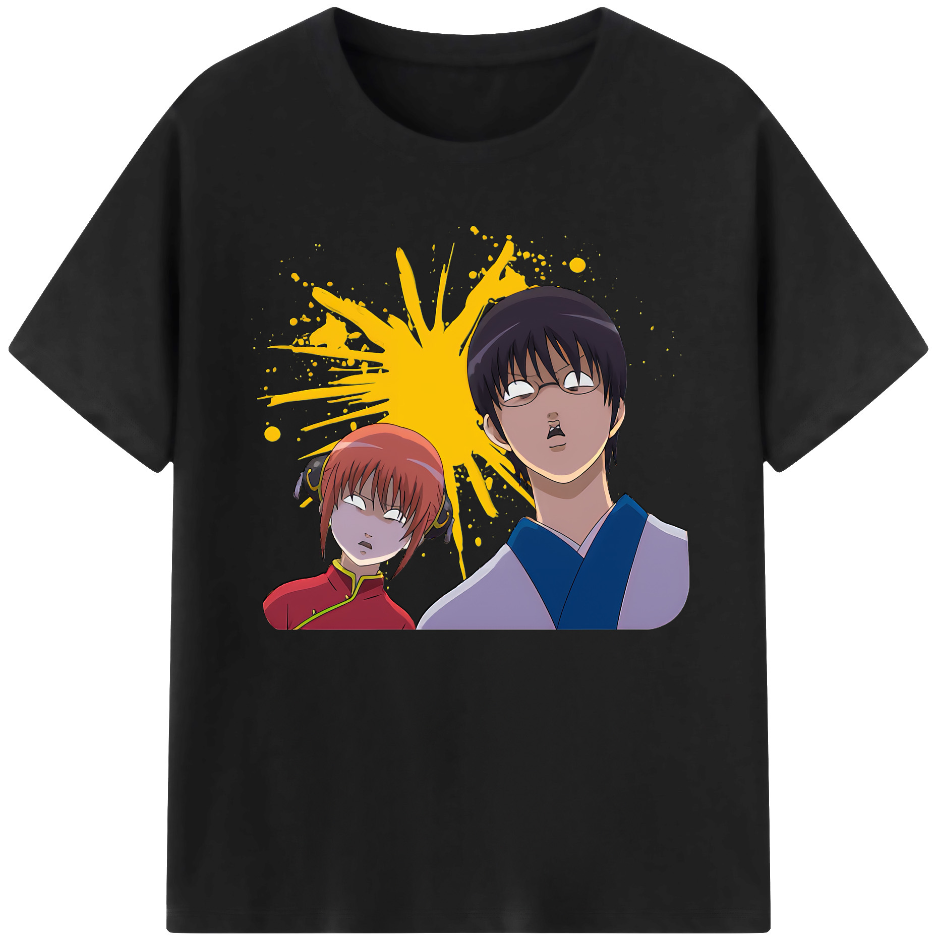 （画像用） ぎんたま 坂田銀時（さかたぎんとき） 神楽 志村新八（しむら しんぱち） GINTAMA Sakata Gintoki Kagura Shimura Shinpachi 綿100％ メンズ半袖Tシャツ｜肌触りやわらか＆通気性