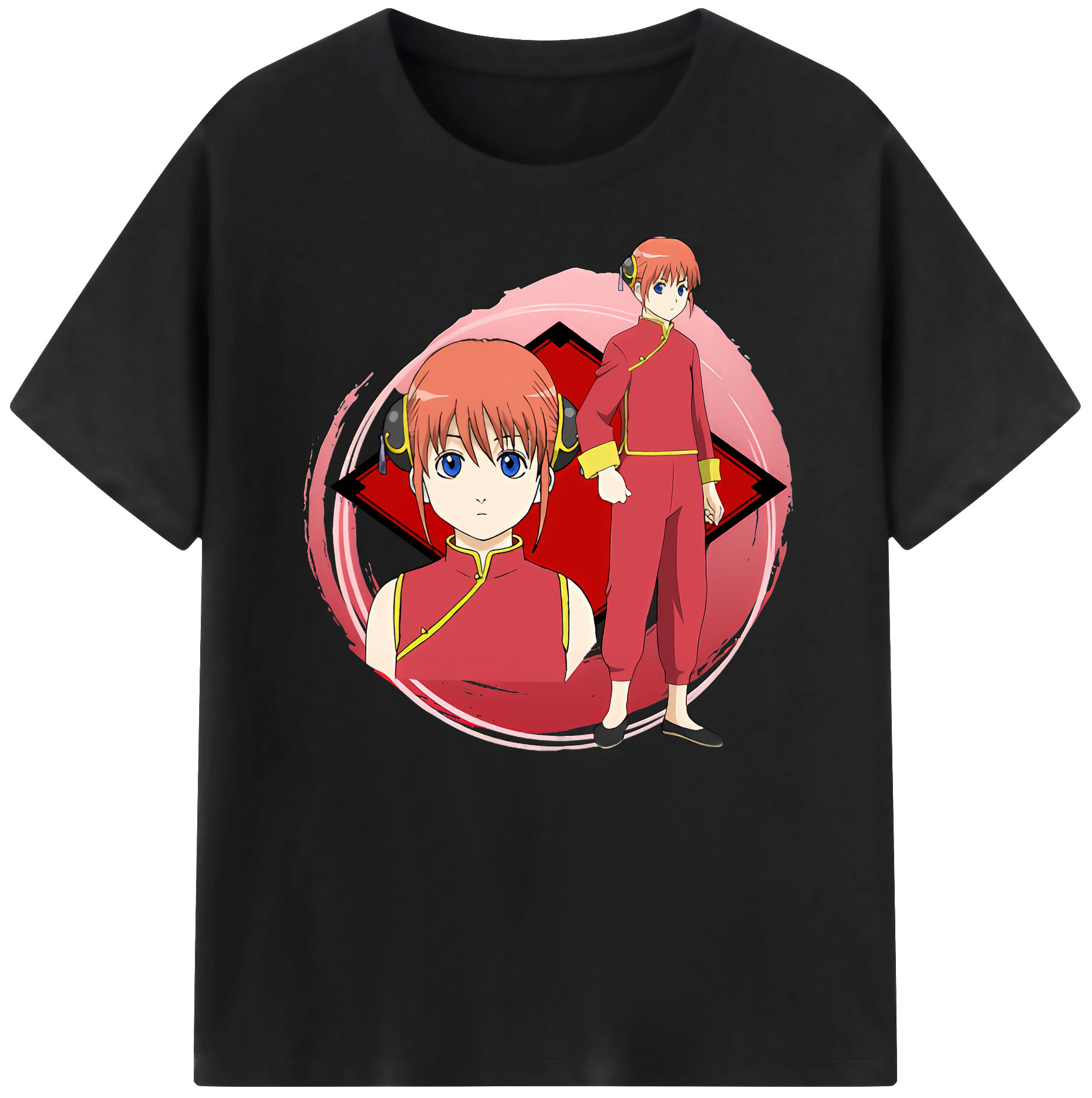 （画像用） ぎんたま 坂田銀時（さかたぎんとき） 神楽 志村新八（しむら しんぱち） GINTAMA Sakata Gintoki Kagura Shimura Shinpachi 綿100％ メンズ半袖Tシャツ｜肌触りやわらか＆通気性