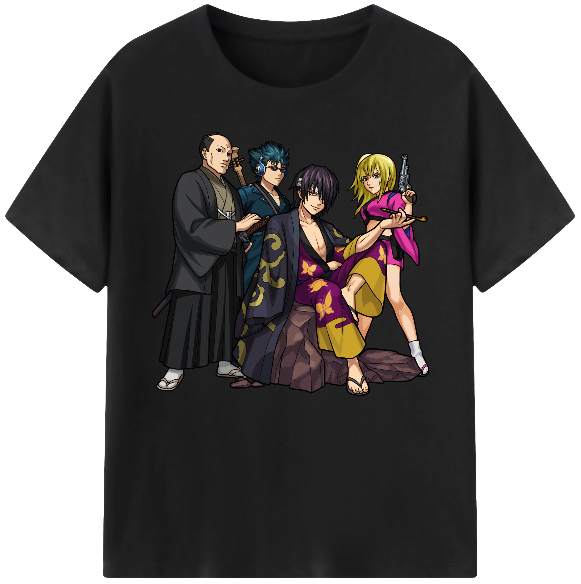 （画像用） ぎんたま 坂田銀時（さかたぎんとき） 神楽 志村新八（しむら しんぱち） GINTAMA Sakata Gintoki Kagura Shimura Shinpachi 綿100％ メンズ半袖Tシャツ｜肌触りやわらか＆通気性