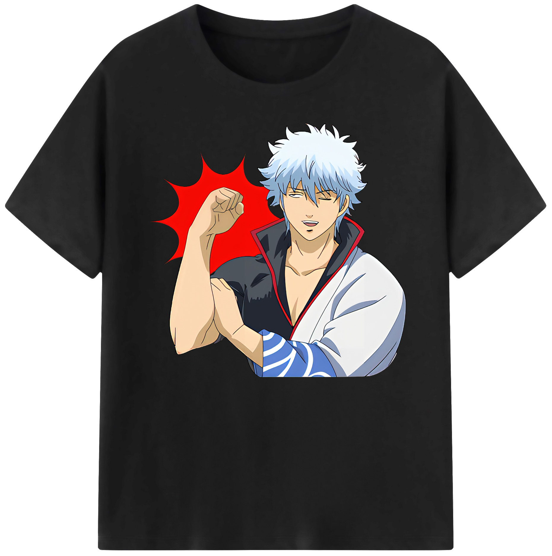 （画像用） ぎんたま 坂田銀時（さかたぎんとき） 神楽 志村新八（しむら しんぱち） GINTAMA Sakata Gintoki Kagura Shimura Shinpachi 綿100％ メンズ半袖Tシャツ｜肌触りやわらか＆通気性