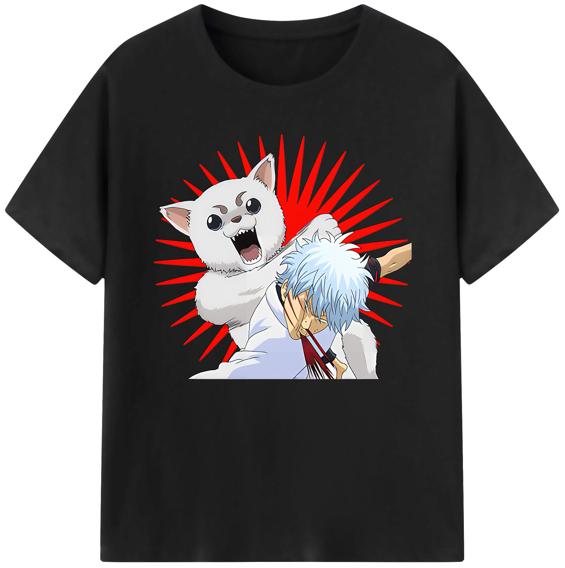 （画像用） ぎんたま 坂田銀時（さかたぎんとき） 神楽 志村新八（しむら しんぱち） GINTAMA Sakata Gintoki Kagura Shimura Shinpachi 綿100％ メンズ半袖Tシャツ｜肌触りやわらか＆通気性