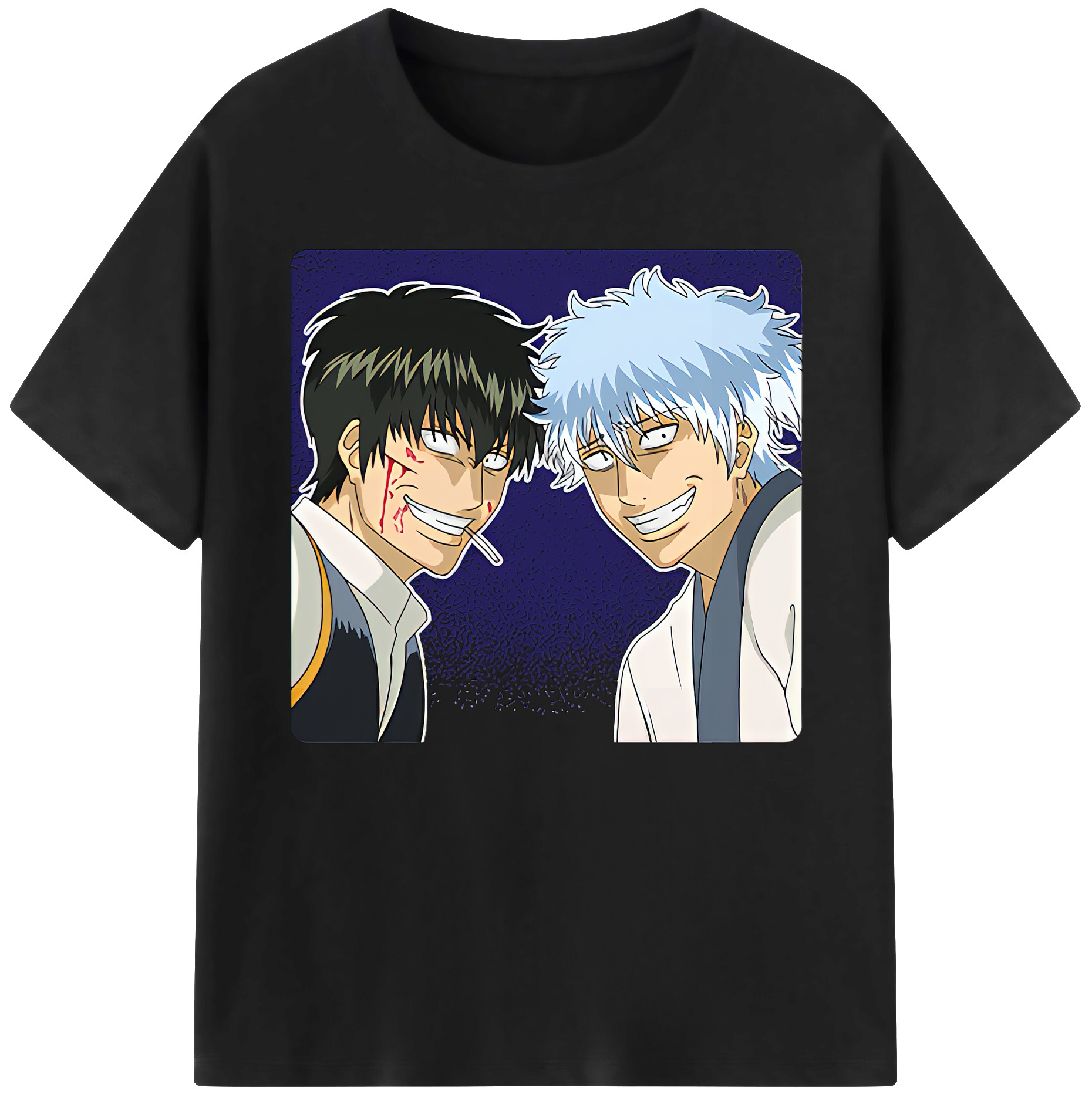 （画像用） ぎんたま 坂田銀時（さかたぎんとき） 神楽 志村新八（しむら しんぱち） GINTAMA Sakata Gintoki Kagura Shimura Shinpachi 綿100％ メンズ半袖Tシャツ｜肌触りやわらか＆通気性