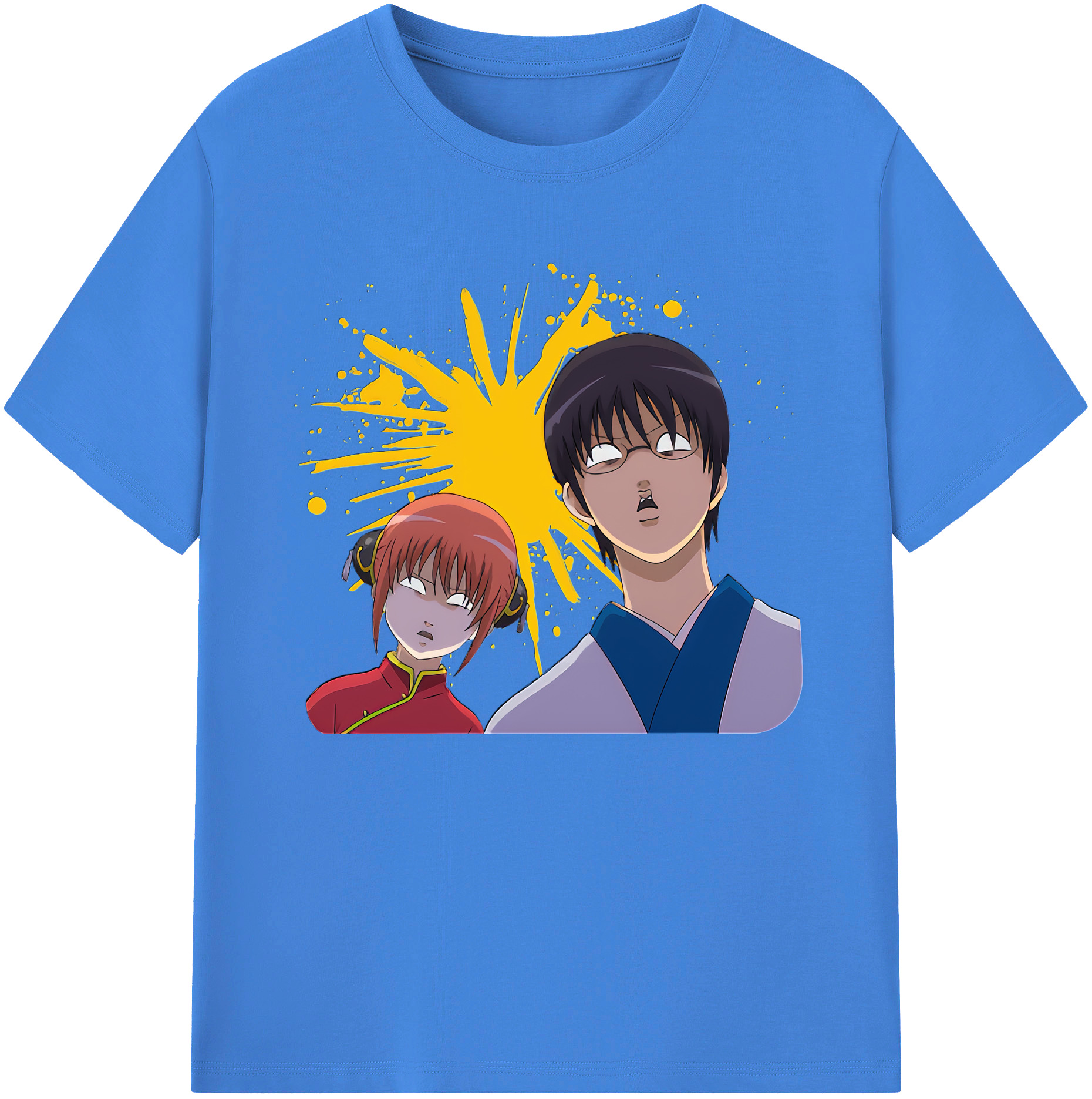 （画像用） ぎんたま 坂田銀時（さかたぎんとき） 神楽 志村新八（しむら しんぱち） GINTAMA Sakata Gintoki Kagura Shimura Shinpachi 綿100％ メンズ半袖Tシャツ｜肌触りやわらか＆通気性