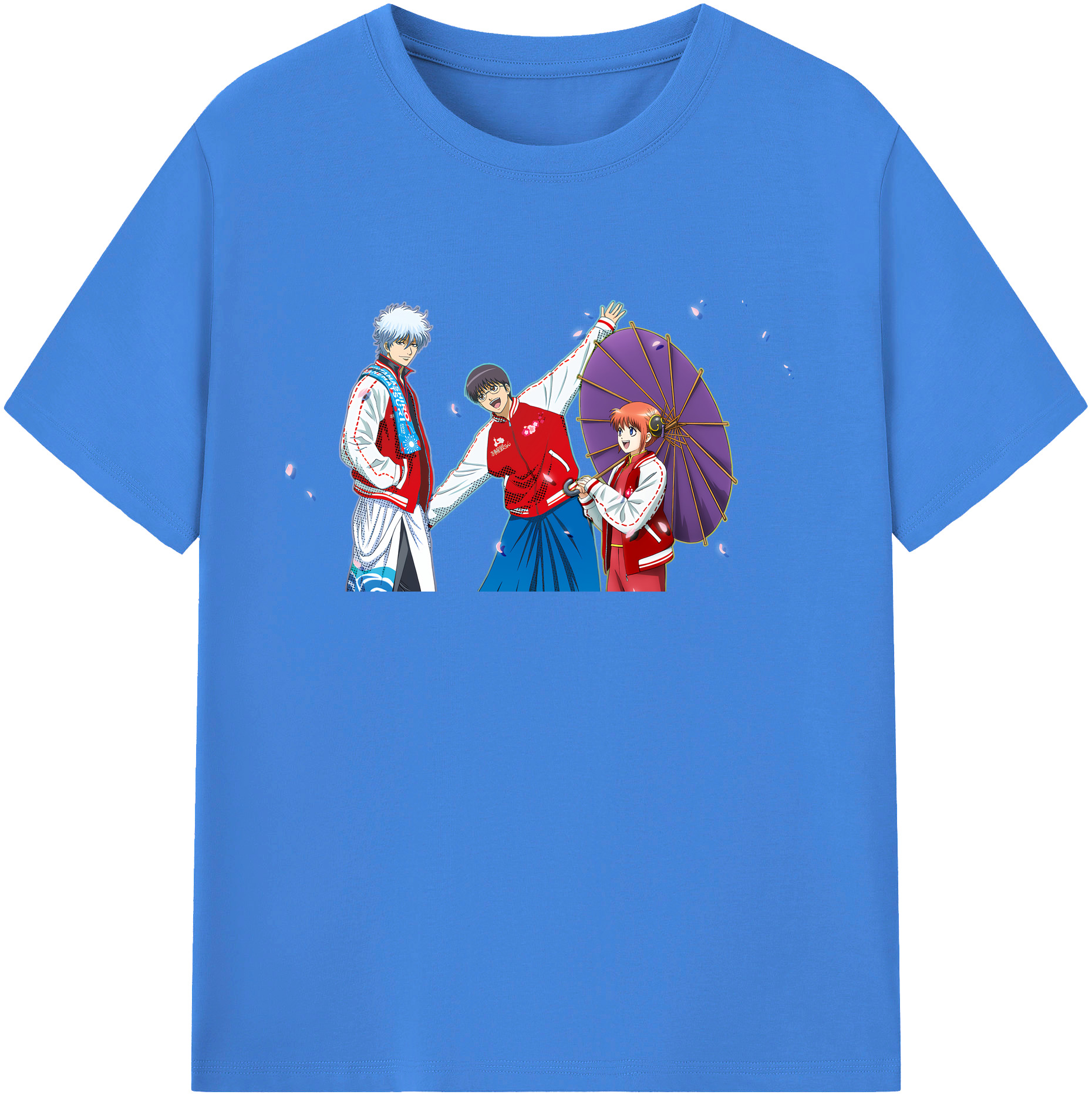 （画像用） ぎんたま 坂田銀時（さかたぎんとき） 神楽 志村新八（しむら しんぱち） GINTAMA Sakata Gintoki Kagura Shimura Shinpachi 綿100％ メンズ半袖Tシャツ｜肌触りやわらか＆通気性