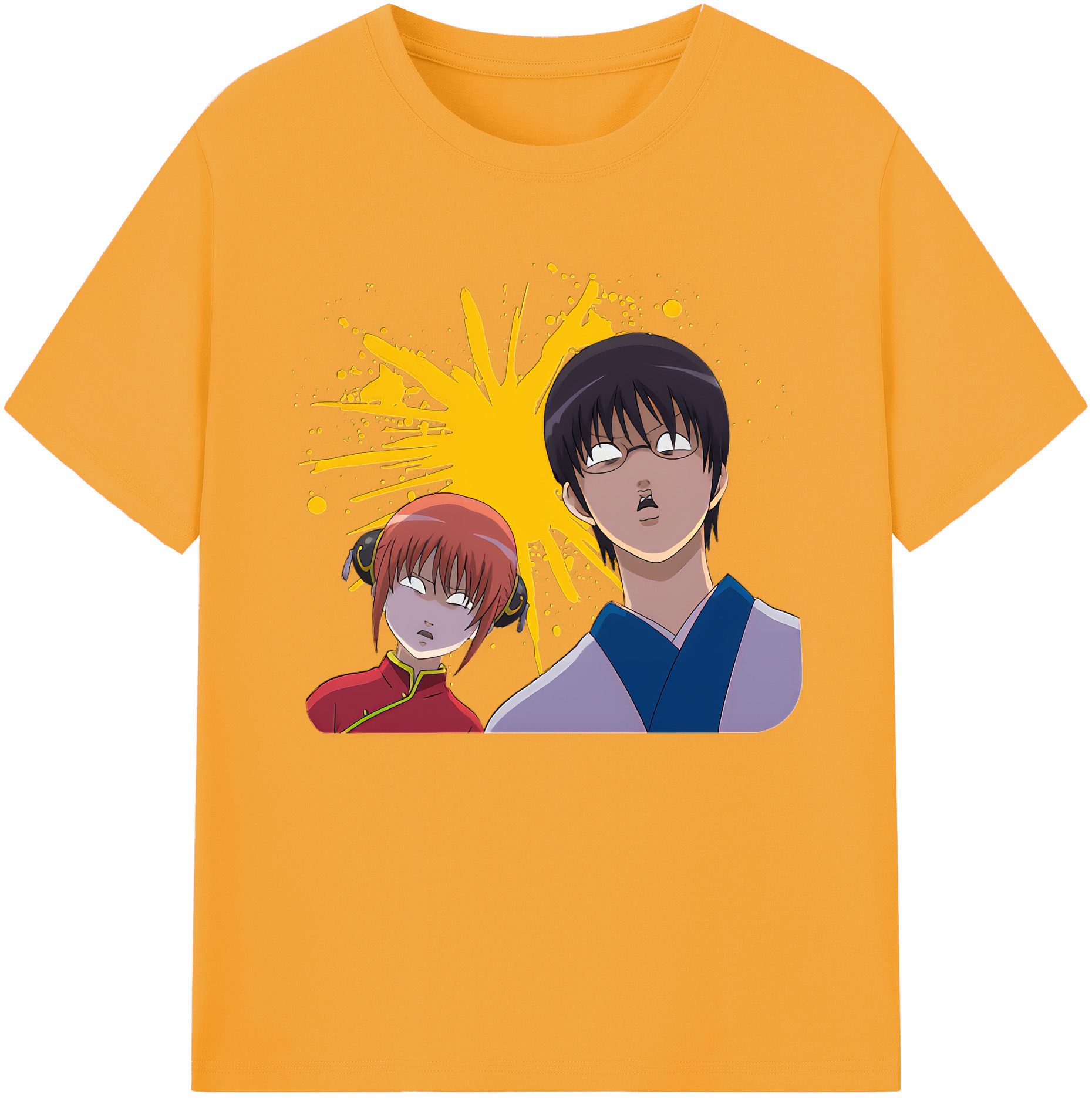 （画像用） ぎんたま 坂田銀時（さかたぎんとき） 神楽 志村新八（しむら しんぱち） GINTAMA Sakata Gintoki Kagura Shimura Shinpachi 綿100％ メンズ半袖Tシャツ｜肌触りやわらか＆通気性