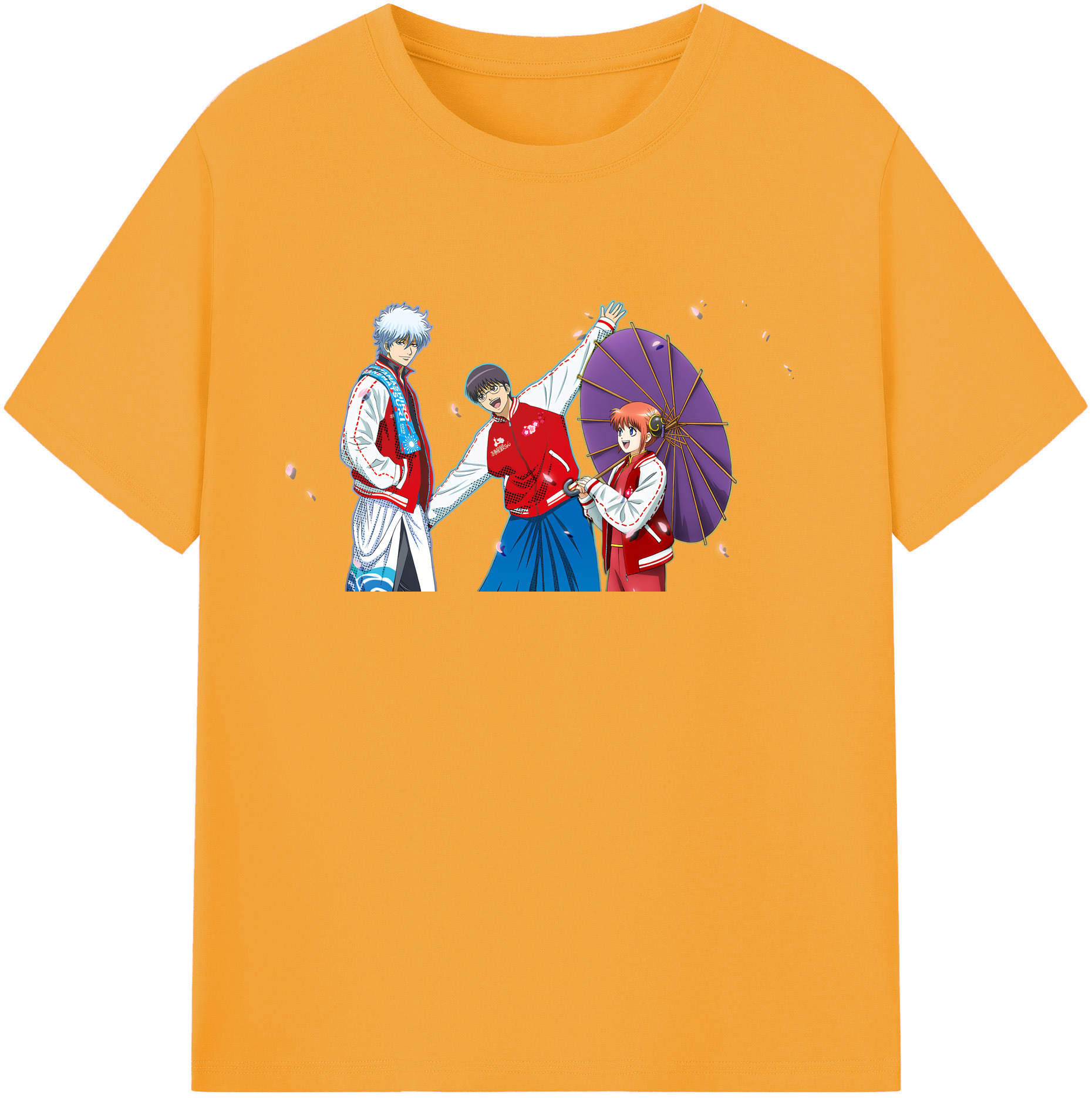 （画像用） ぎんたま 坂田銀時（さかたぎんとき） 神楽 志村新八（しむら しんぱち） GINTAMA Sakata Gintoki Kagura Shimura Shinpachi 綿100％ メンズ半袖Tシャツ｜肌触りやわらか＆通気性