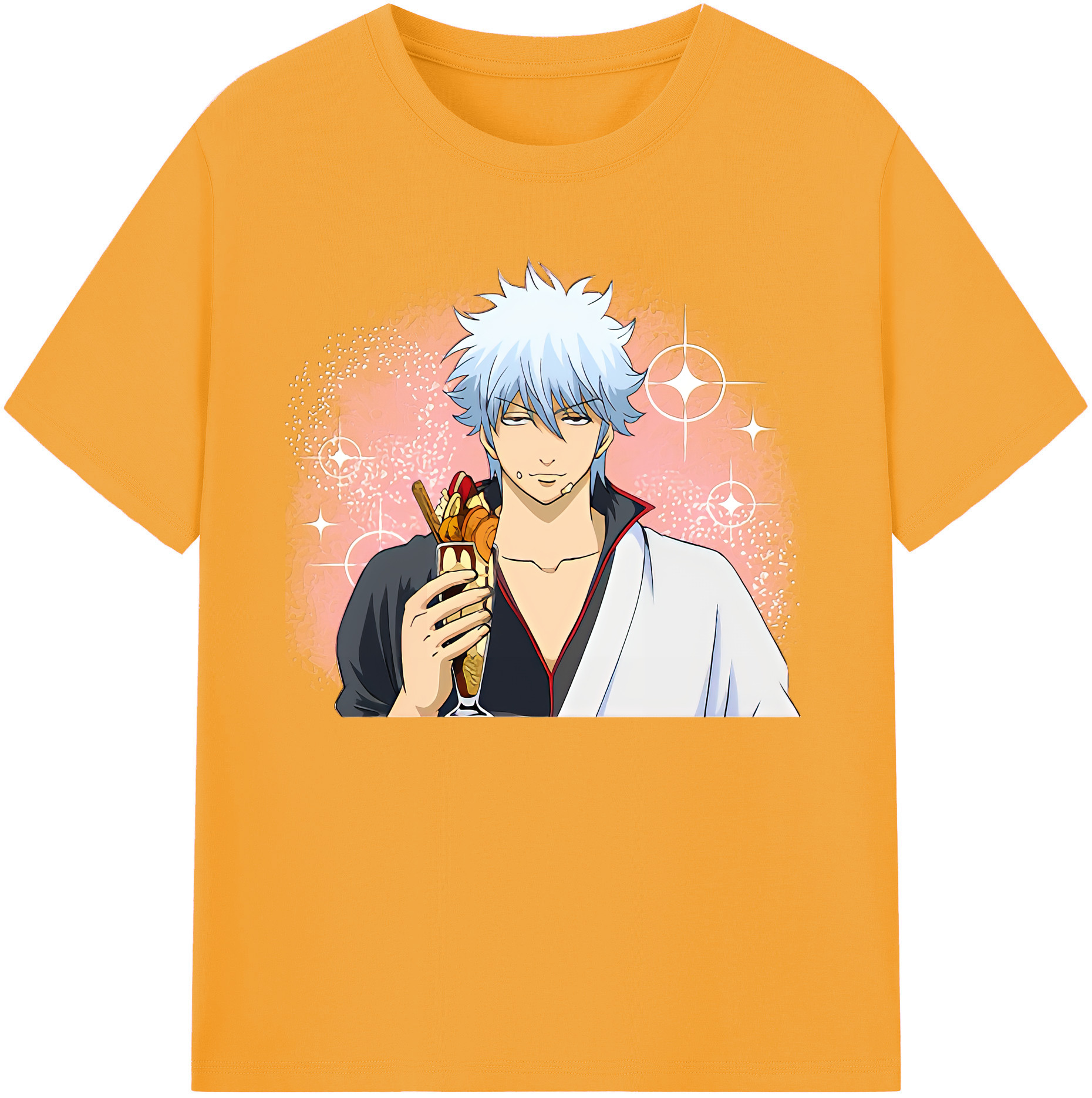 （画像用） ぎんたま 坂田銀時（さかたぎんとき） 神楽 志村新八（しむら しんぱち） GINTAMA Sakata Gintoki Kagura Shimura Shinpachi 綿100％ メンズ半袖Tシャツ｜肌触りやわらか＆通気性