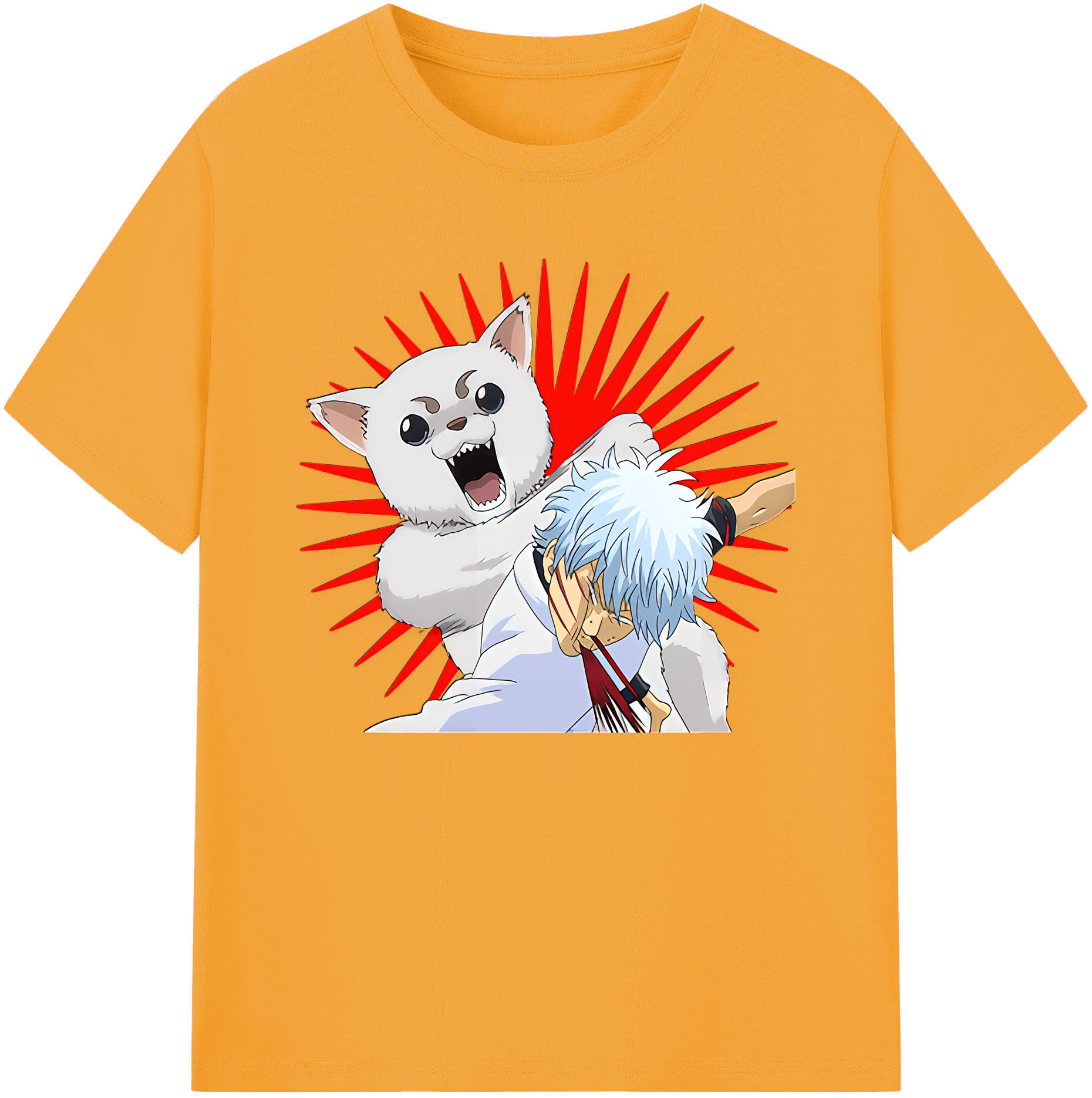 （画像用） ぎんたま 坂田銀時（さかたぎんとき） 神楽 志村新八（しむら しんぱち） GINTAMA Sakata Gintoki Kagura Shimura Shinpachi 綿100％ メンズ半袖Tシャツ｜肌触りやわらか＆通気性