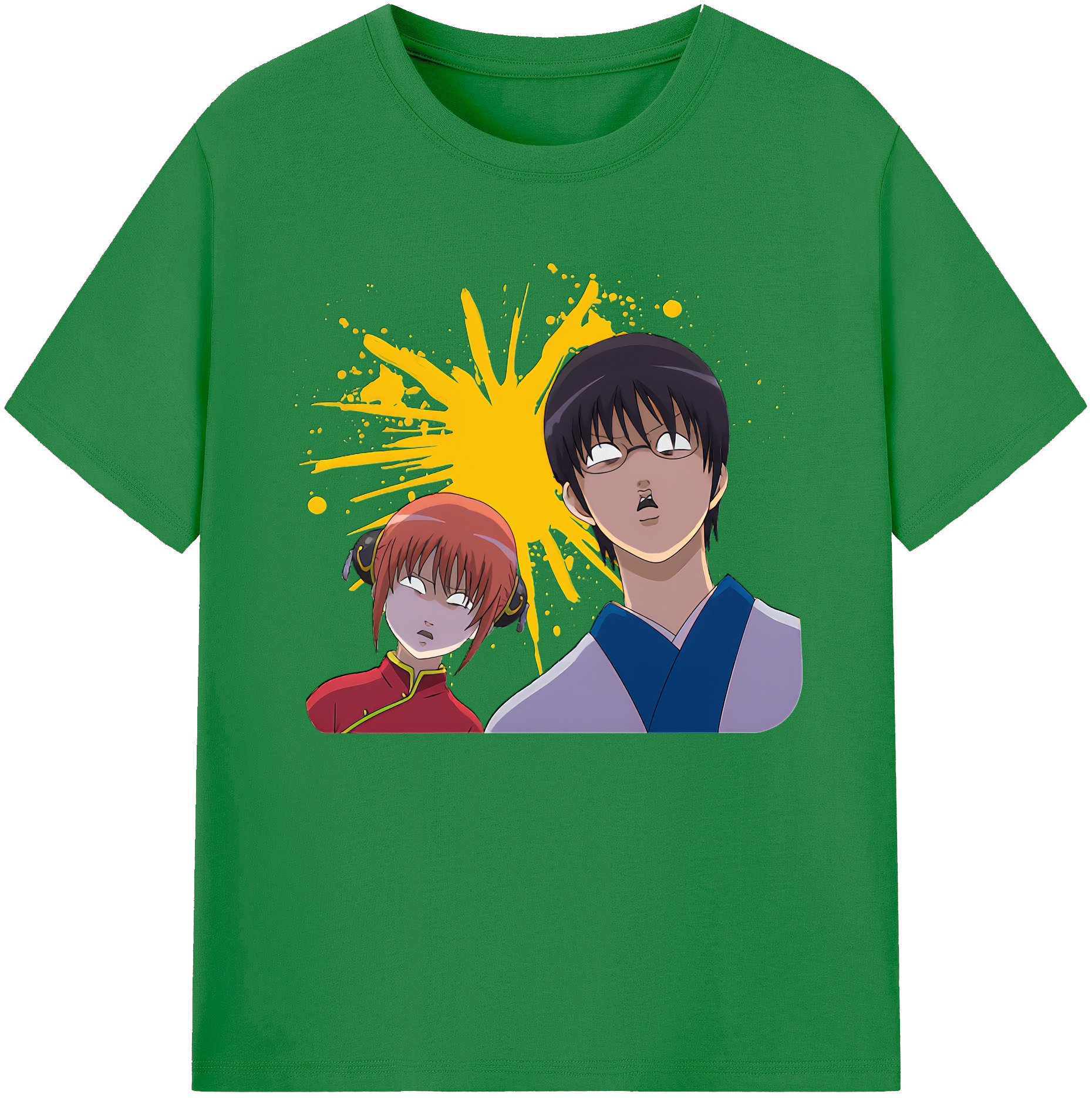 （画像用） ぎんたま 坂田銀時（さかたぎんとき） 神楽 志村新八（しむら しんぱち） GINTAMA Sakata Gintoki Kagura Shimura Shinpachi 綿100％ メンズ半袖Tシャツ｜肌触りやわらか＆通気性