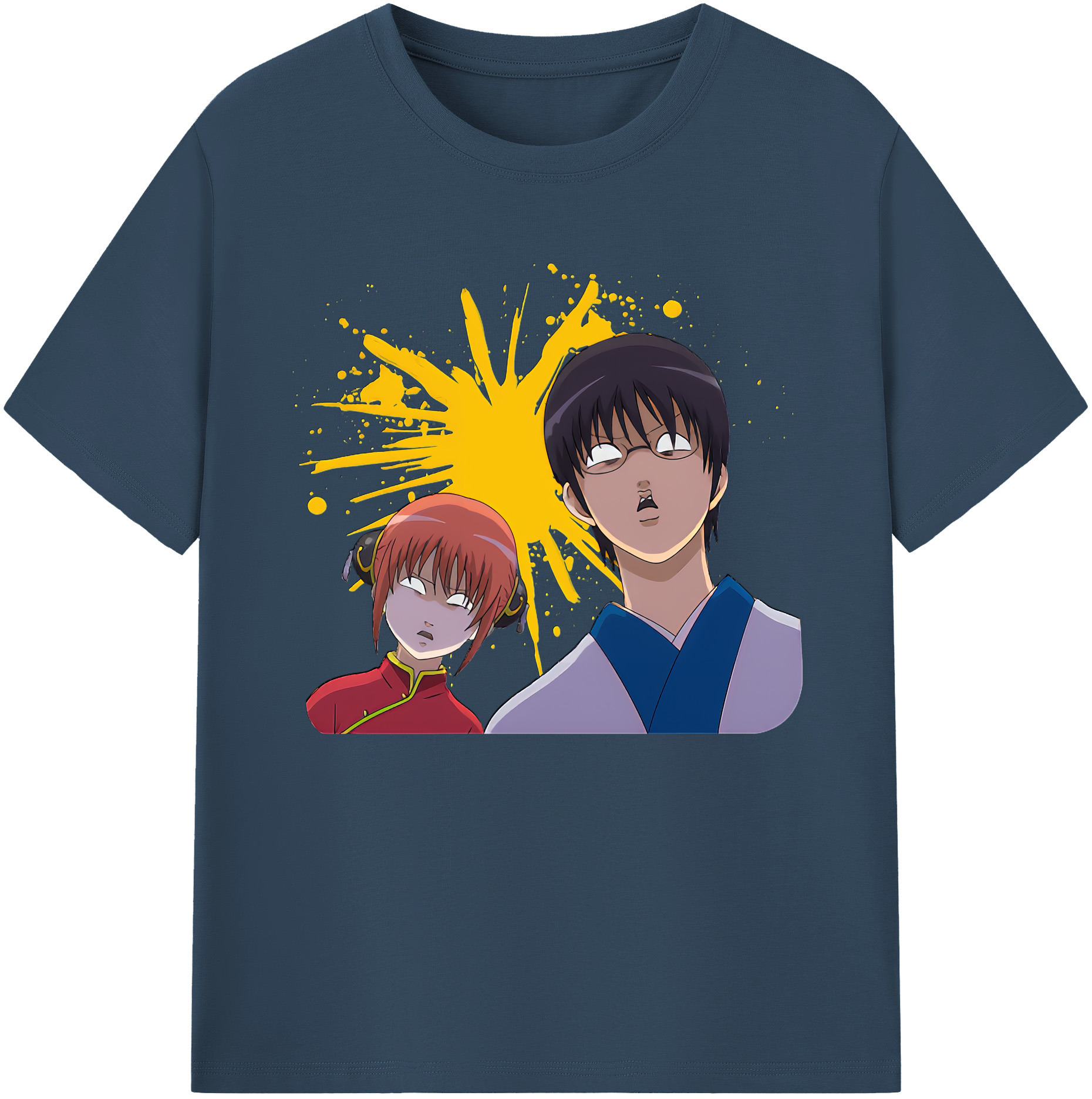 （画像用） ぎんたま 坂田銀時（さかたぎんとき） 神楽 志村新八（しむら しんぱち） GINTAMA Sakata Gintoki Kagura Shimura Shinpachi 綿100％ メンズ半袖Tシャツ｜肌触りやわらか＆通気性