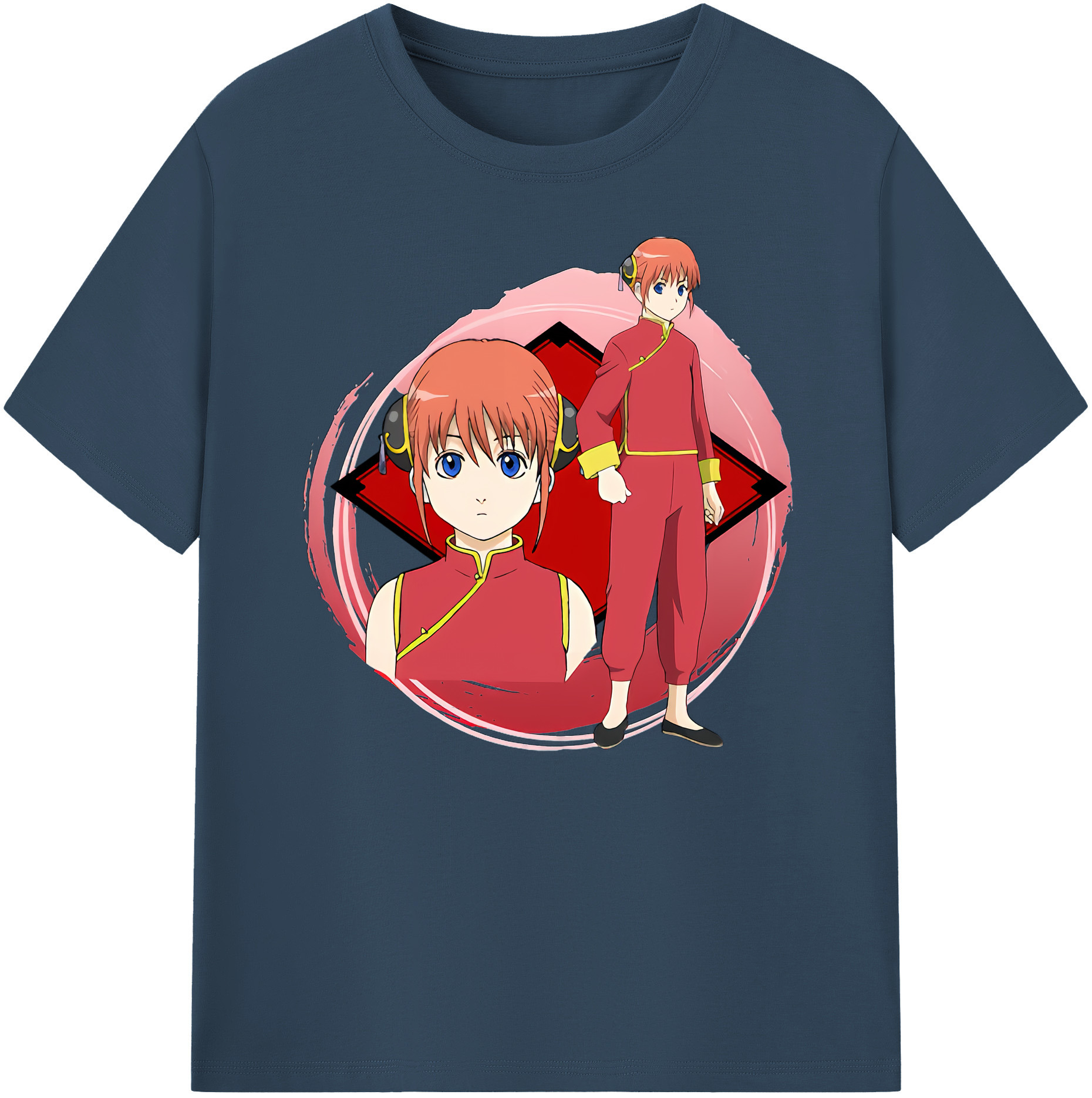（画像用） ぎんたま 坂田銀時（さかたぎんとき） 神楽 志村新八（しむら しんぱち） GINTAMA Sakata Gintoki Kagura Shimura Shinpachi 綿100％ メンズ半袖Tシャツ｜肌触りやわらか＆通気性