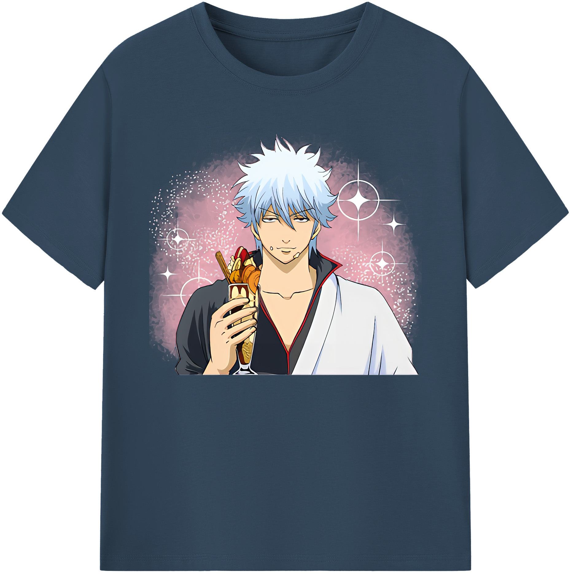 （画像用） ぎんたま 坂田銀時（さかたぎんとき） 神楽 志村新八（しむら しんぱち） GINTAMA Sakata Gintoki Kagura Shimura Shinpachi 綿100％ メンズ半袖Tシャツ｜肌触りやわらか＆通気性