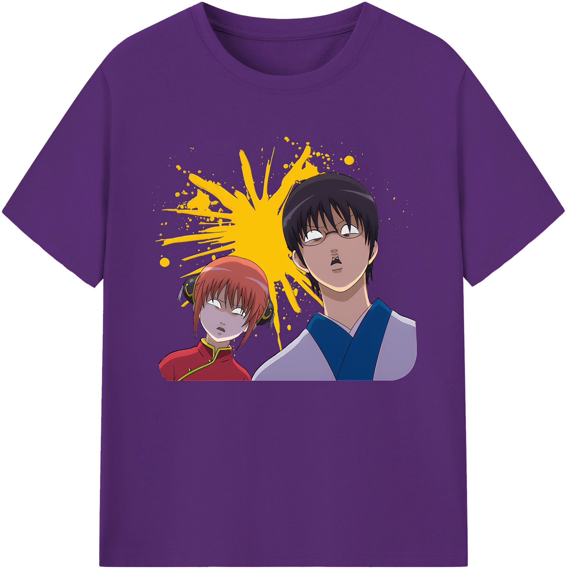 （画像用） ぎんたま 坂田銀時（さかたぎんとき） 神楽 志村新八（しむら しんぱち） GINTAMA Sakata Gintoki Kagura Shimura Shinpachi 綿100％ メンズ半袖Tシャツ｜肌触りやわらか＆通気性