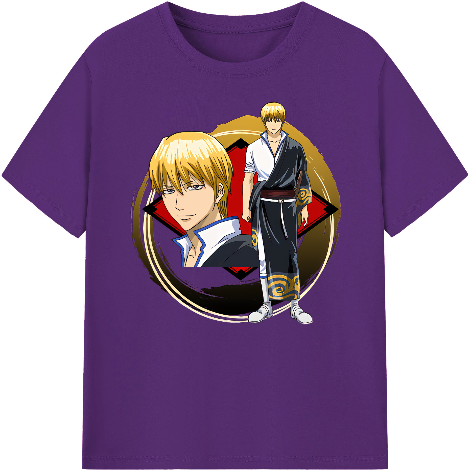 （画像用） ぎんたま 坂田銀時（さかたぎんとき） 神楽 志村新八（しむら しんぱち） GINTAMA Sakata Gintoki Kagura Shimura Shinpachi 綿100％ メンズ半袖Tシャツ｜肌触りやわらか＆通気性