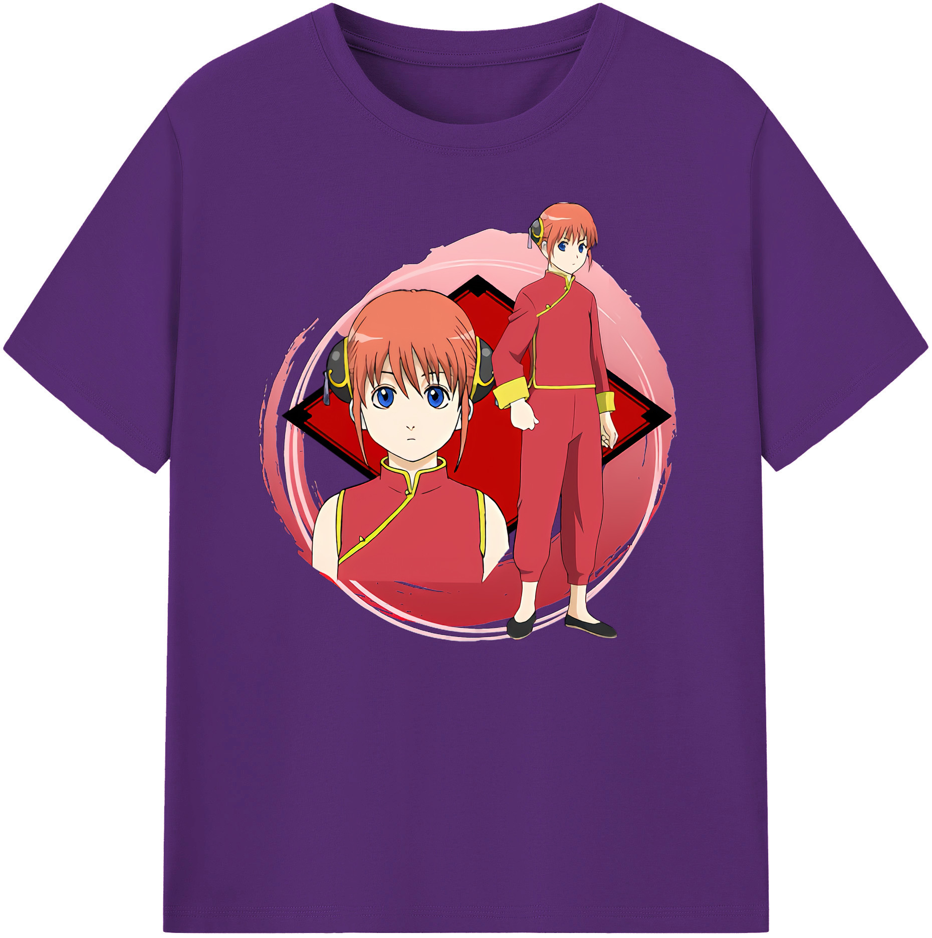 （画像用） ぎんたま 坂田銀時（さかたぎんとき） 神楽 志村新八（しむら しんぱち） GINTAMA Sakata Gintoki Kagura Shimura Shinpachi 綿100％ メンズ半袖Tシャツ｜肌触りやわらか＆通気性