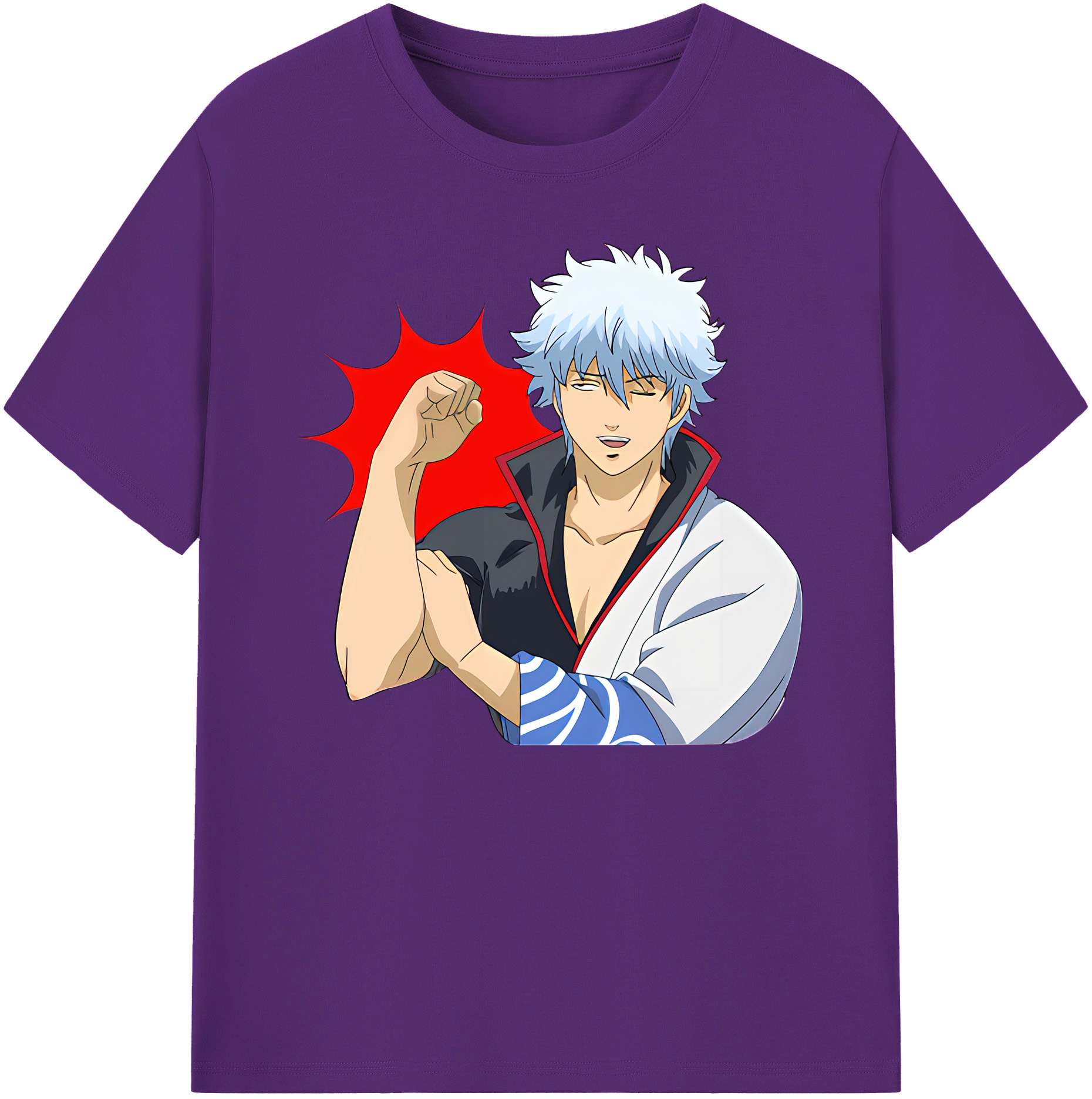 （画像用） ぎんたま 坂田銀時（さかたぎんとき） 神楽 志村新八（しむら しんぱち） GINTAMA Sakata Gintoki Kagura Shimura Shinpachi 綿100％ メンズ半袖Tシャツ｜肌触りやわらか＆通気性