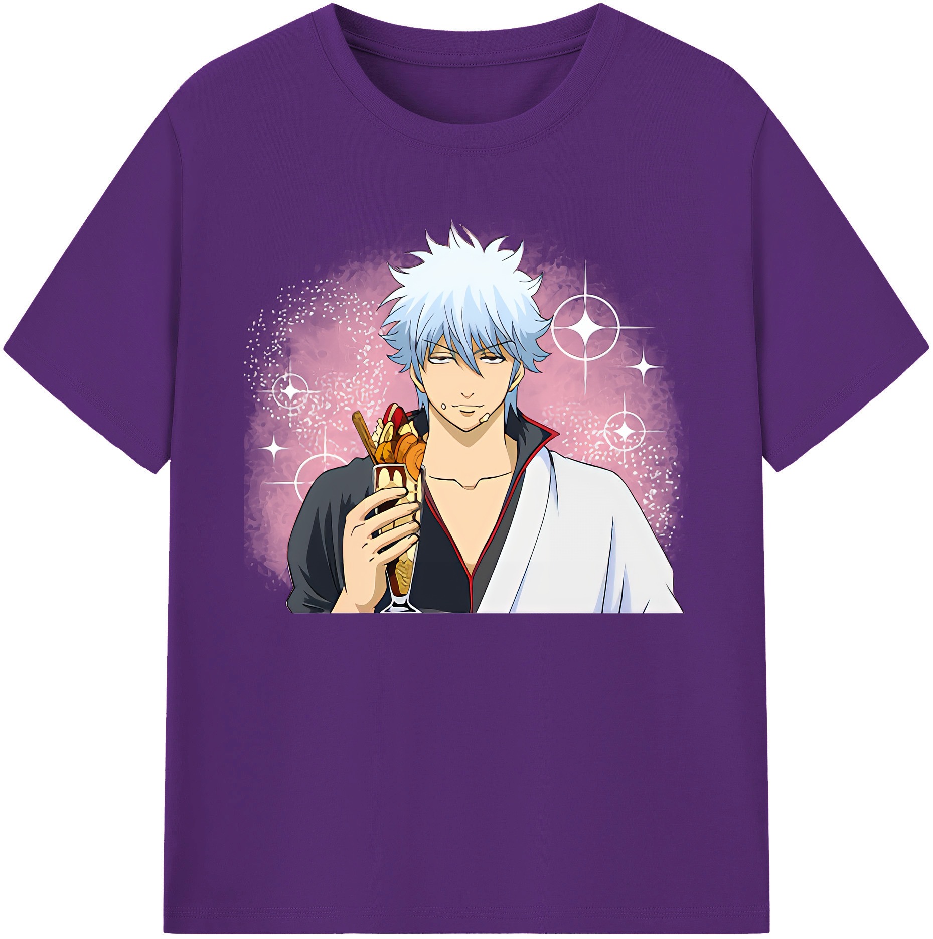 （画像用） ぎんたま 坂田銀時（さかたぎんとき） 神楽 志村新八（しむら しんぱち） GINTAMA Sakata Gintoki Kagura Shimura Shinpachi 綿100％ メンズ半袖Tシャツ｜肌触りやわらか＆通気性