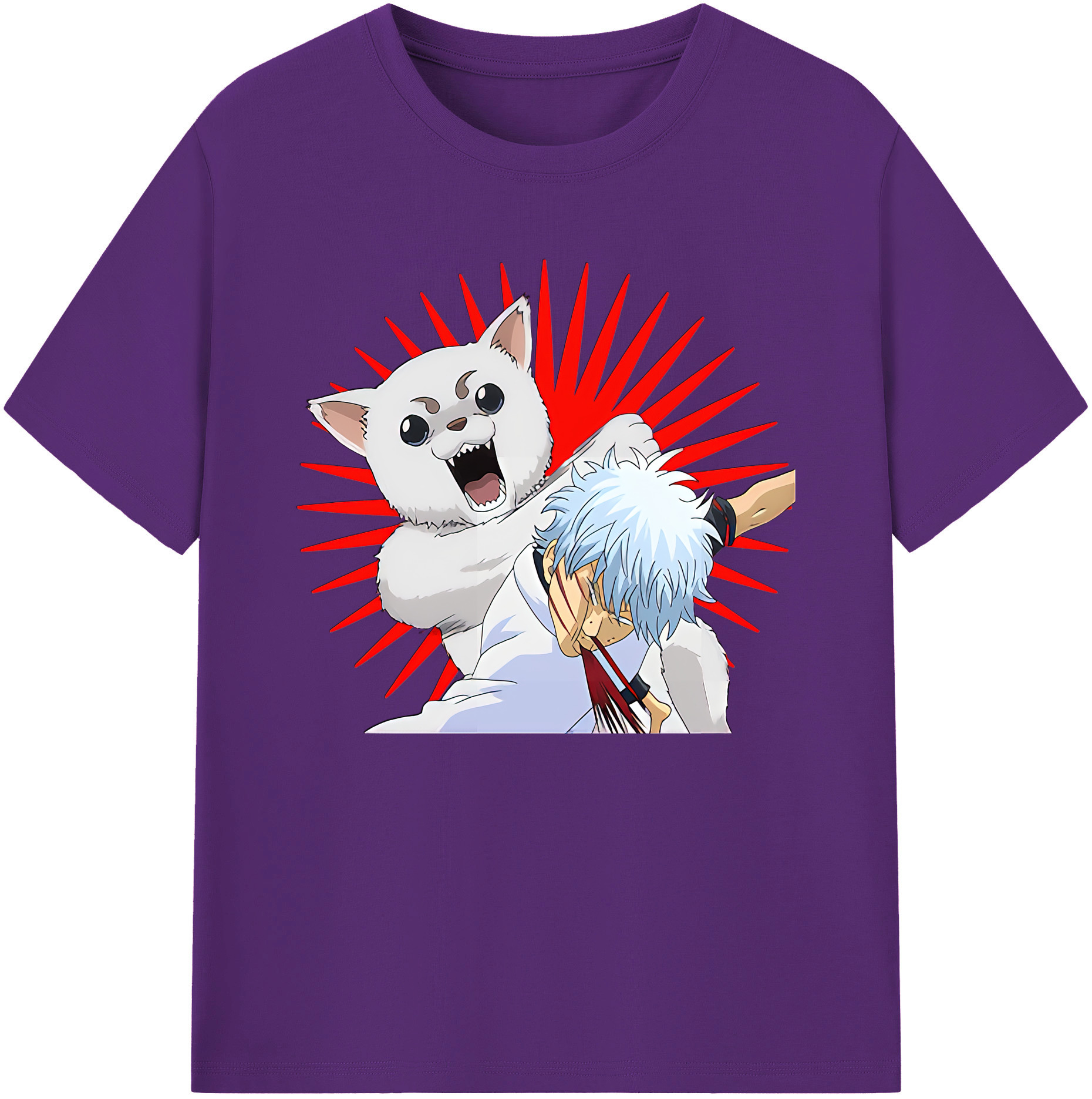 （画像用） ぎんたま 坂田銀時（さかたぎんとき） 神楽 志村新八（しむら しんぱち） GINTAMA Sakata Gintoki Kagura Shimura Shinpachi 綿100％ メンズ半袖Tシャツ｜肌触りやわらか＆通気性