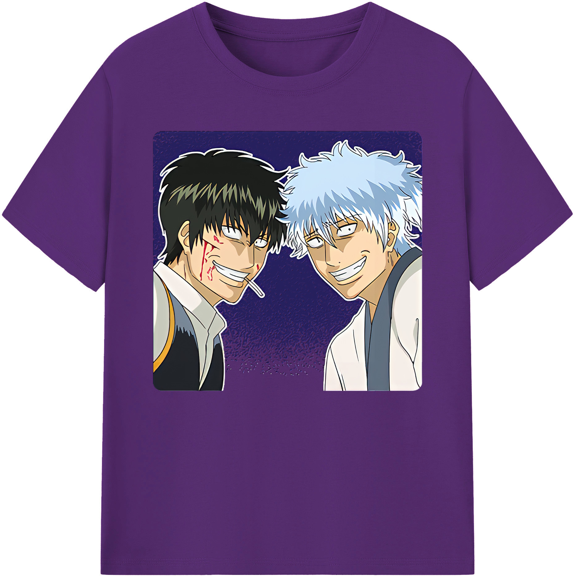 （画像用） ぎんたま 坂田銀時（さかたぎんとき） 神楽 志村新八（しむら しんぱち） GINTAMA Sakata Gintoki Kagura Shimura Shinpachi 綿100％ メンズ半袖Tシャツ｜肌触りやわらか＆通気性