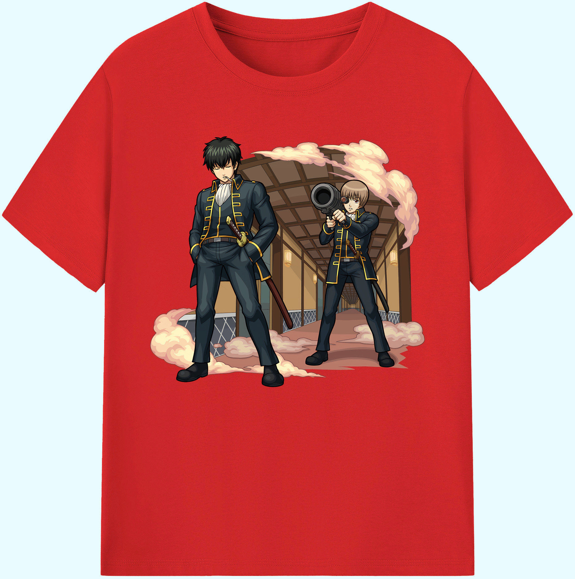 （画像用） ぎんたま 坂田銀時（さかたぎんとき） 神楽 志村新八（しむら しんぱち） GINTAMA Sakata Gintoki Kagura Shimura Shinpachi 綿100％ メンズ半袖Tシャツ｜肌触りやわらか＆通気性