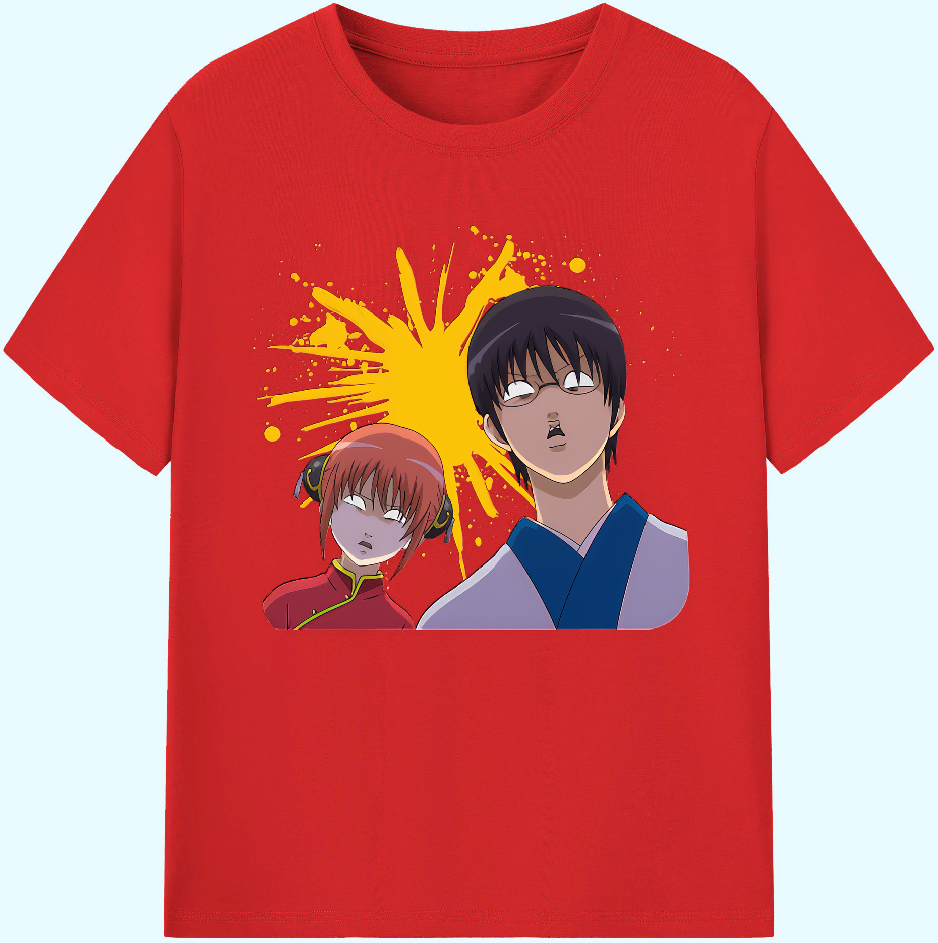（画像用） ぎんたま 坂田銀時（さかたぎんとき） 神楽 志村新八（しむら しんぱち） GINTAMA Sakata Gintoki Kagura Shimura Shinpachi 綿100％ メンズ半袖Tシャツ｜肌触りやわらか＆通気性