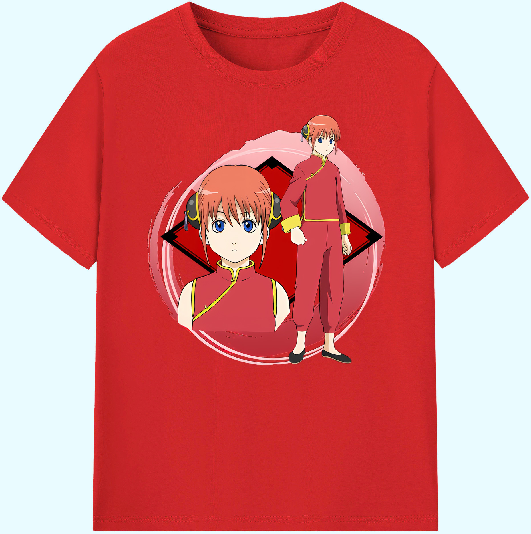 （画像用） ぎんたま 坂田銀時（さかたぎんとき） 神楽 志村新八（しむら しんぱち） GINTAMA Sakata Gintoki Kagura Shimura Shinpachi 綿100％ メンズ半袖Tシャツ｜肌触りやわらか＆通気性