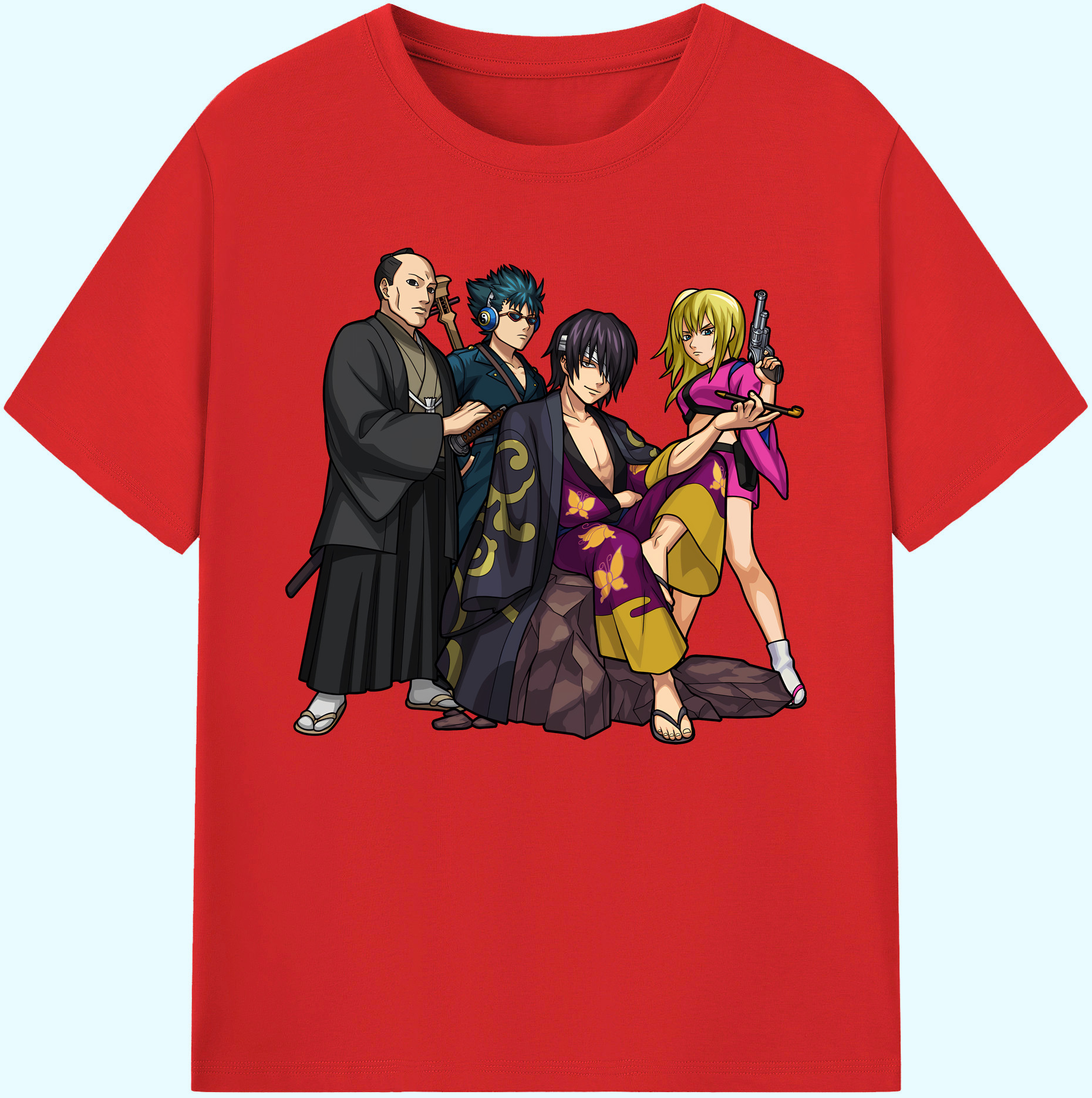（画像用） ぎんたま 坂田銀時（さかたぎんとき） 神楽 志村新八（しむら しんぱち） GINTAMA Sakata Gintoki Kagura Shimura Shinpachi 綿100％ メンズ半袖Tシャツ｜肌触りやわらか＆通気性