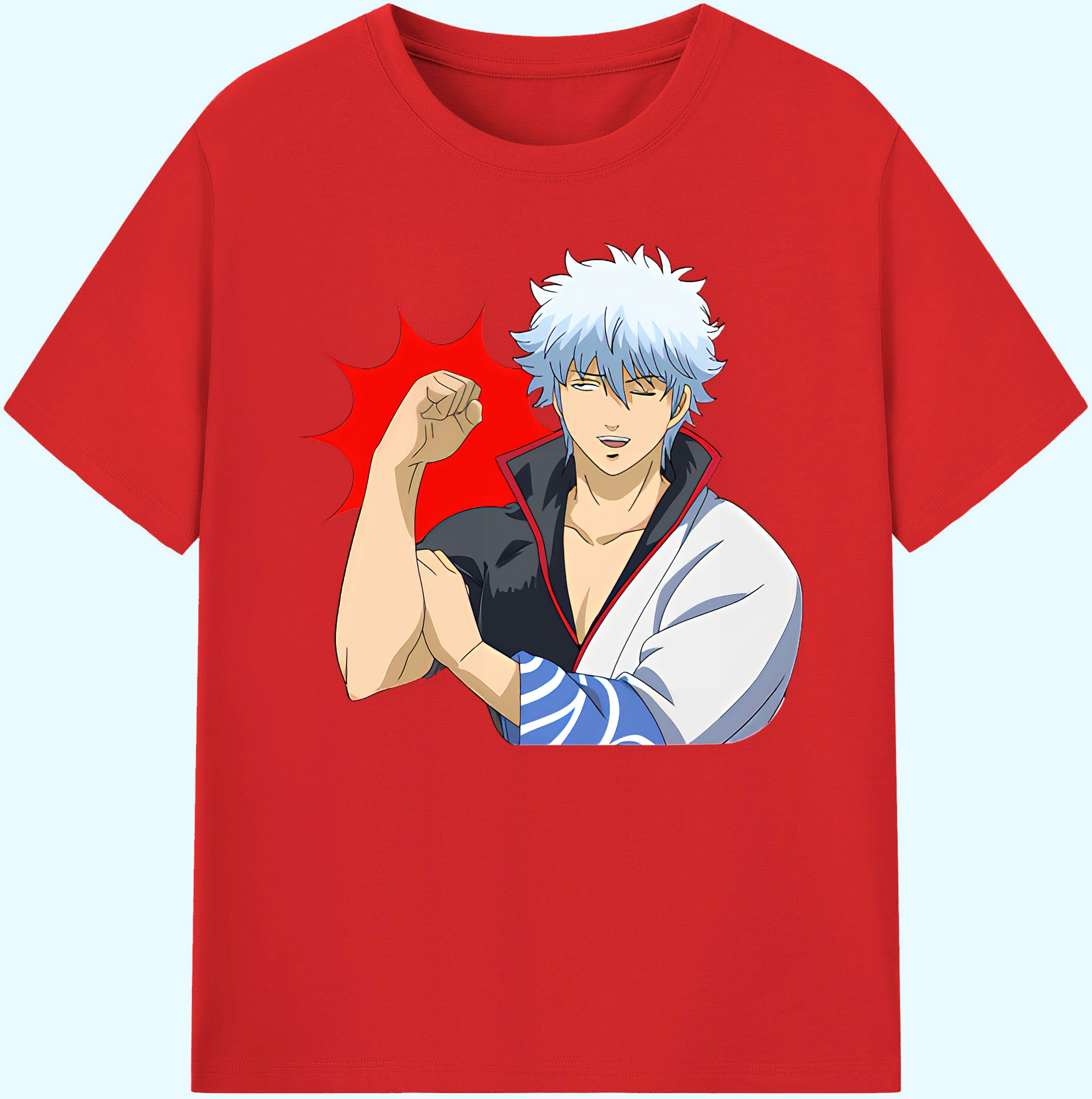 （画像用） ぎんたま 坂田銀時（さかたぎんとき） 神楽 志村新八（しむら しんぱち） GINTAMA Sakata Gintoki Kagura Shimura Shinpachi 綿100％ メンズ半袖Tシャツ｜肌触りやわらか＆通気性
