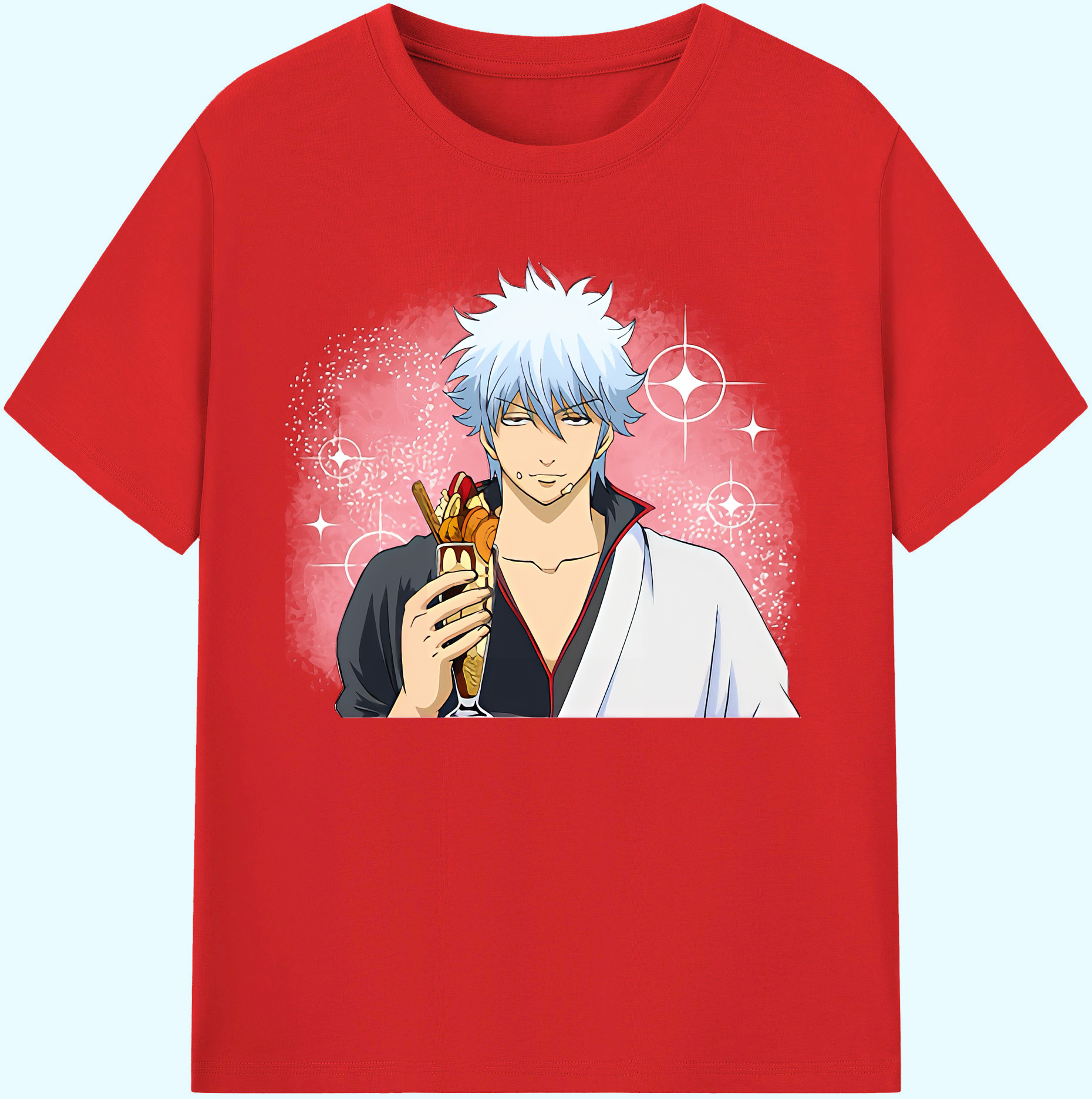 （画像用） ぎんたま 坂田銀時（さかたぎんとき） 神楽 志村新八（しむら しんぱち） GINTAMA Sakata Gintoki Kagura Shimura Shinpachi 綿100％ メンズ半袖Tシャツ｜肌触りやわらか＆通気性