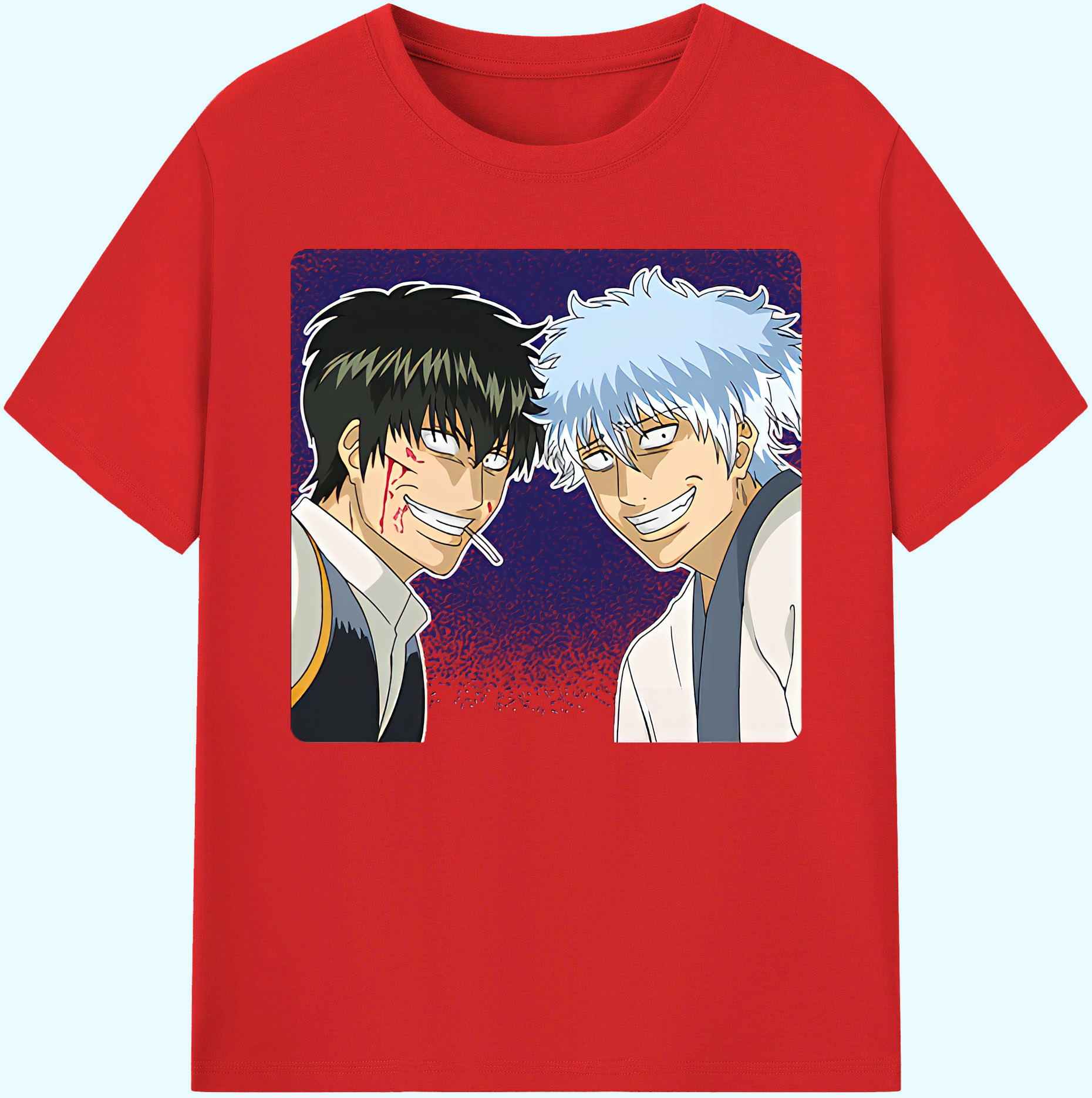 （画像用） ぎんたま 坂田銀時（さかたぎんとき） 神楽 志村新八（しむら しんぱち） GINTAMA Sakata Gintoki Kagura Shimura Shinpachi 綿100％ メンズ半袖Tシャツ｜肌触りやわらか＆通気性