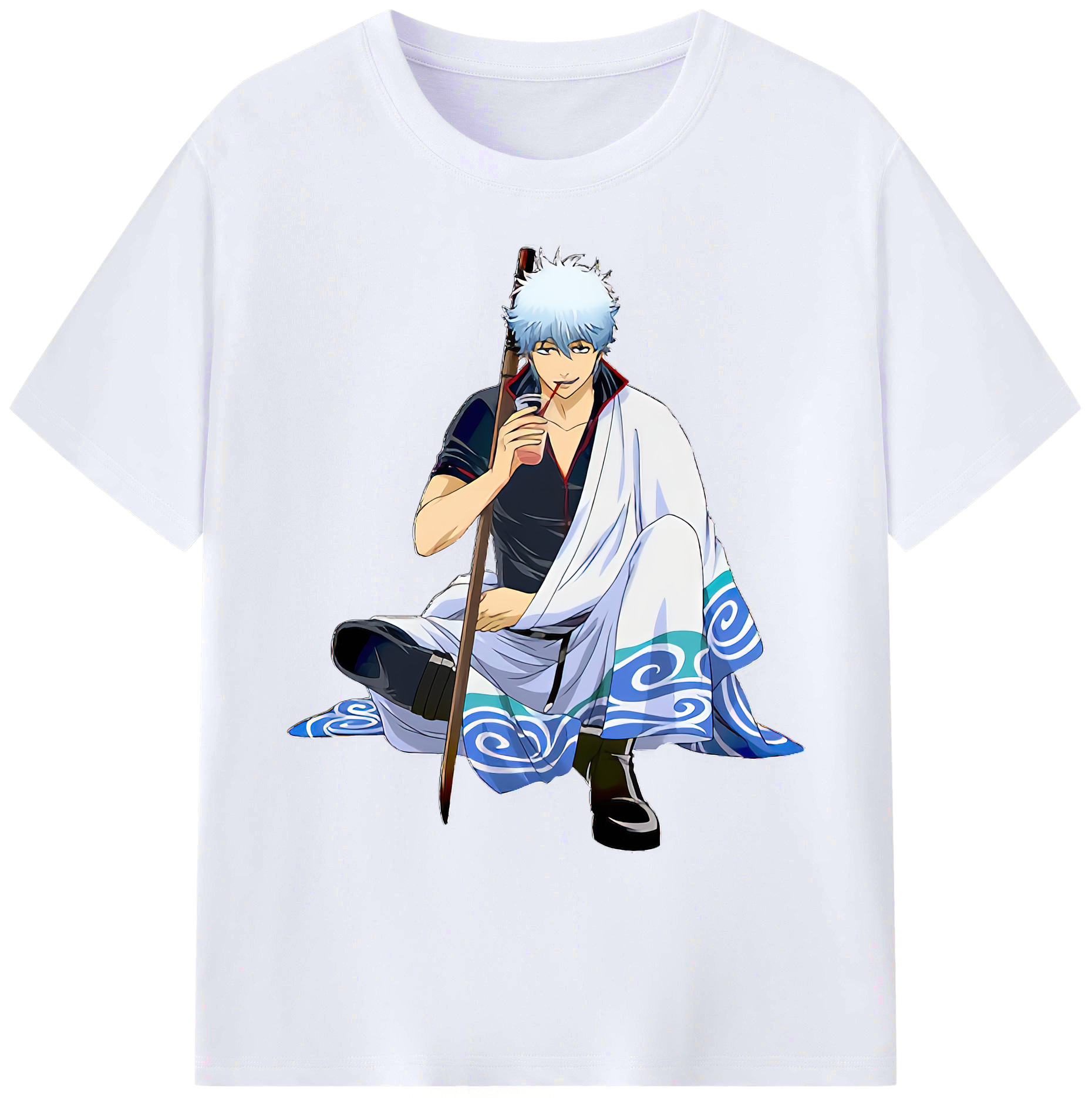 （画像用） ぎんたま 坂田銀時（さかたぎんとき） 神楽 志村新八（しむら しんぱち） GINTAMA Sakata Gintoki Kagura Shimura Shinpachi 綿100％ メンズ半袖Tシャツ｜肌触りやわらか＆通気性