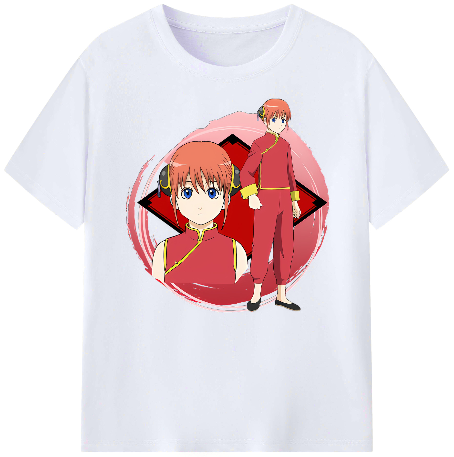 （画像用） ぎんたま 坂田銀時（さかたぎんとき） 神楽 志村新八（しむら しんぱち） GINTAMA Sakata Gintoki Kagura Shimura Shinpachi 綿100％ メンズ半袖Tシャツ｜肌触りやわらか＆通気性
