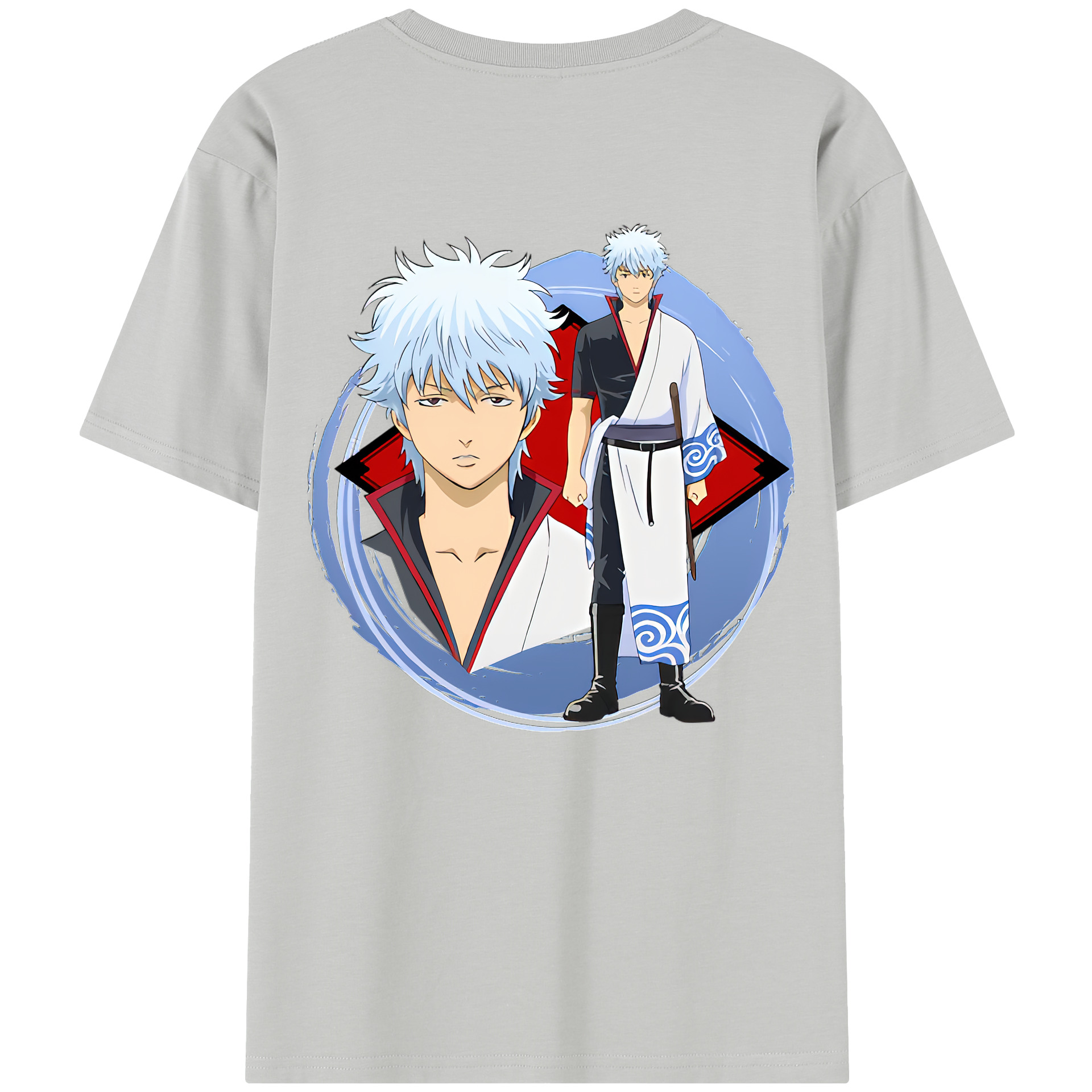 （画像用） ぎんたま 坂田銀時（さかたぎんとき） 神楽 志村新八（しむら しんぱち） GINTAMA Sakata Gintoki Kagura Shimura Shinpachi レディース半袖Tシャツ(バックプリント)