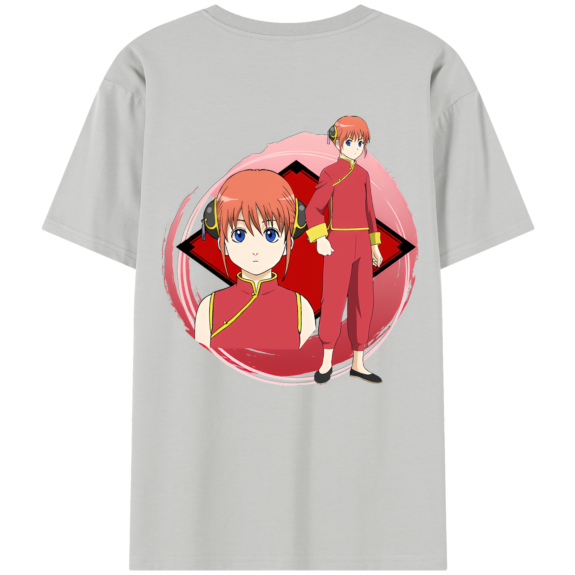 （画像用） ぎんたま 坂田銀時（さかたぎんとき） 神楽 志村新八（しむら しんぱち） GINTAMA Sakata Gintoki Kagura Shimura Shinpachi レディース半袖Tシャツ(バックプリント)
