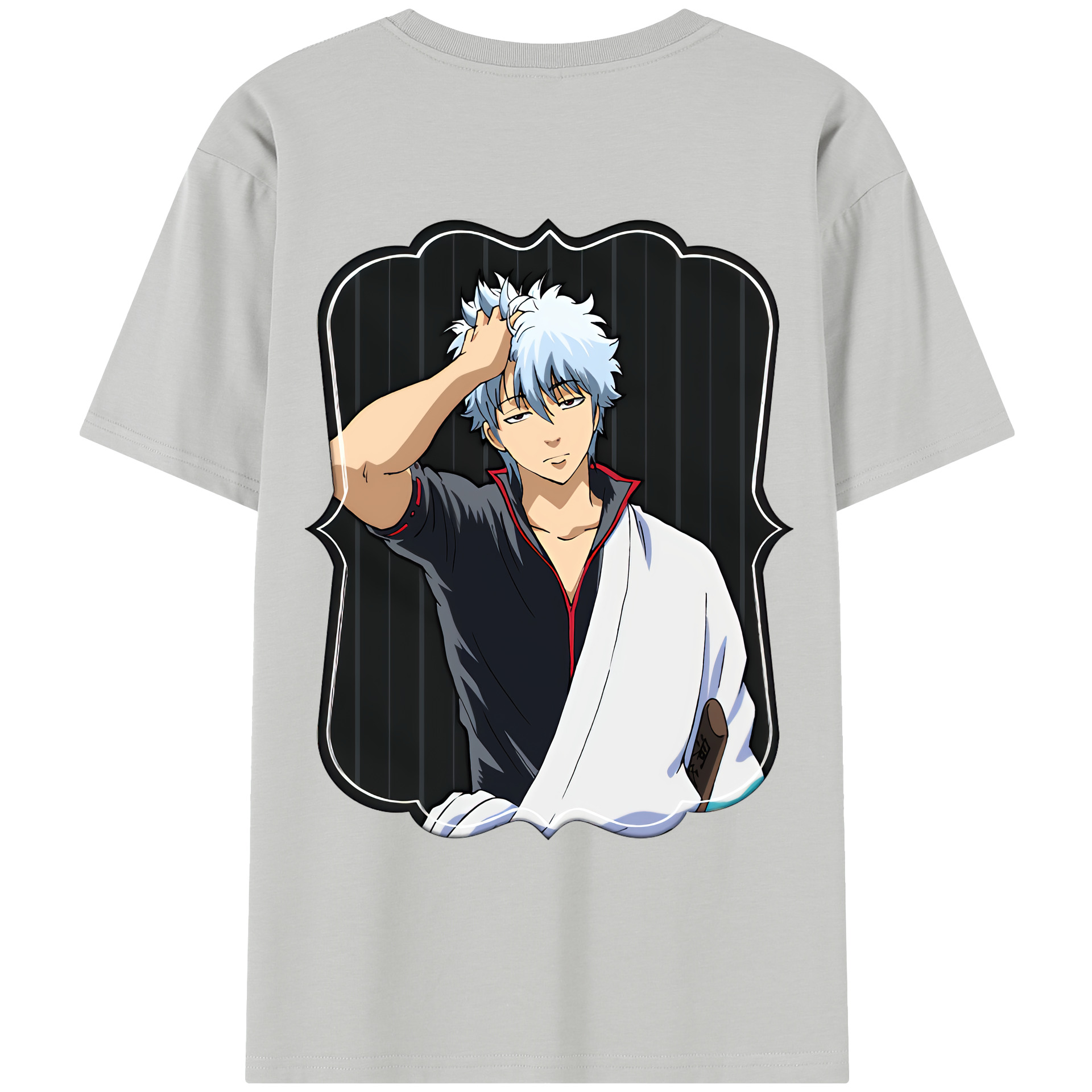 （画像用） ぎんたま 坂田銀時（さかたぎんとき） 神楽 志村新八（しむら しんぱち） GINTAMA Sakata Gintoki Kagura Shimura Shinpachi レディース半袖Tシャツ(バックプリント)